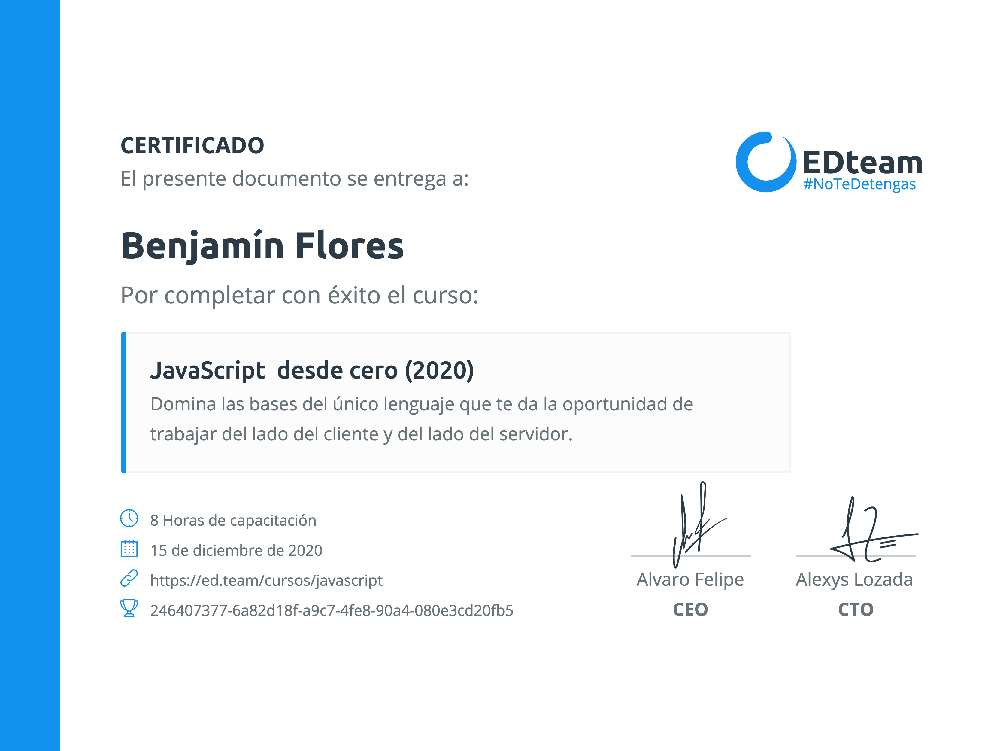 Certificado de curso