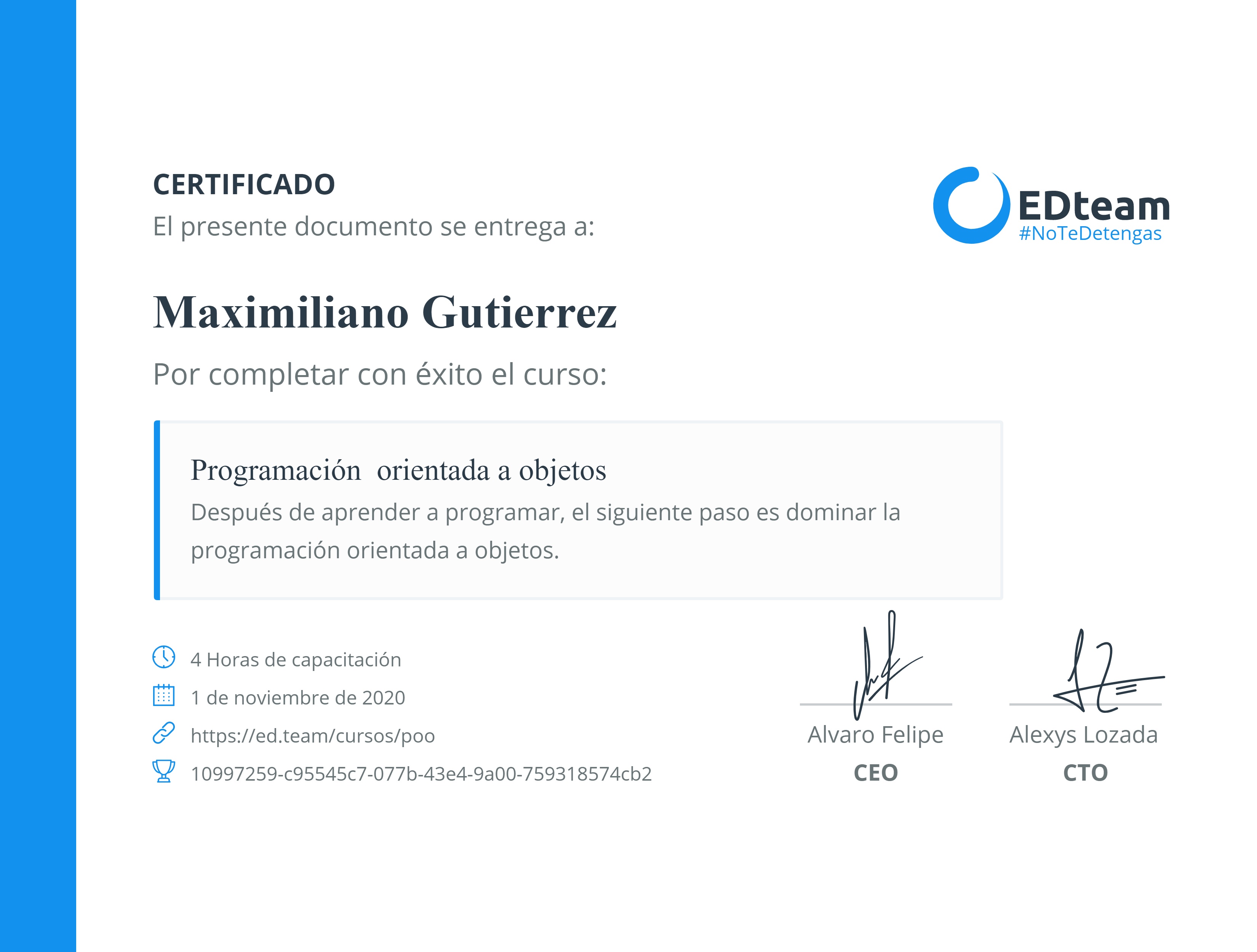 Certificado de curso