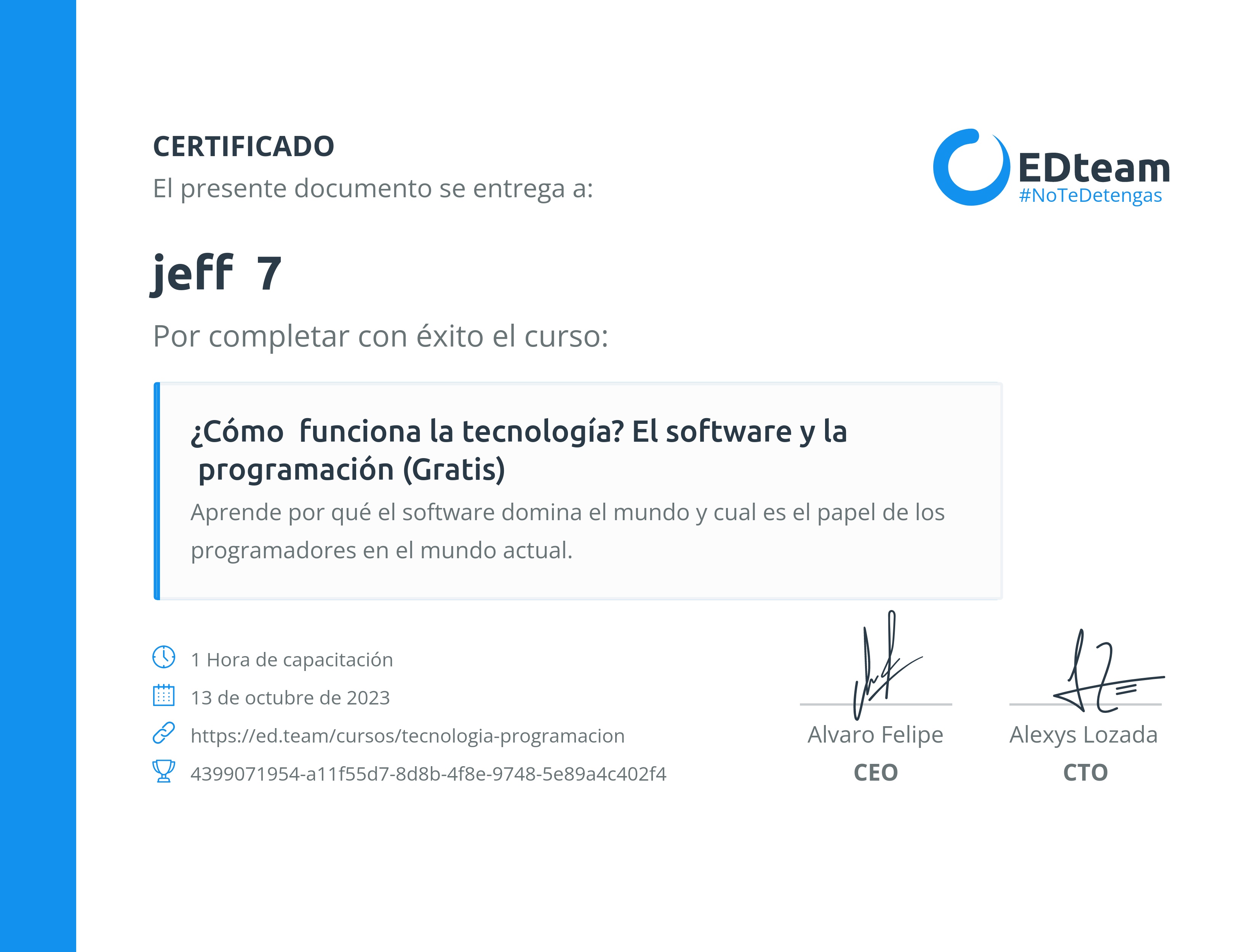 Certificado de curso