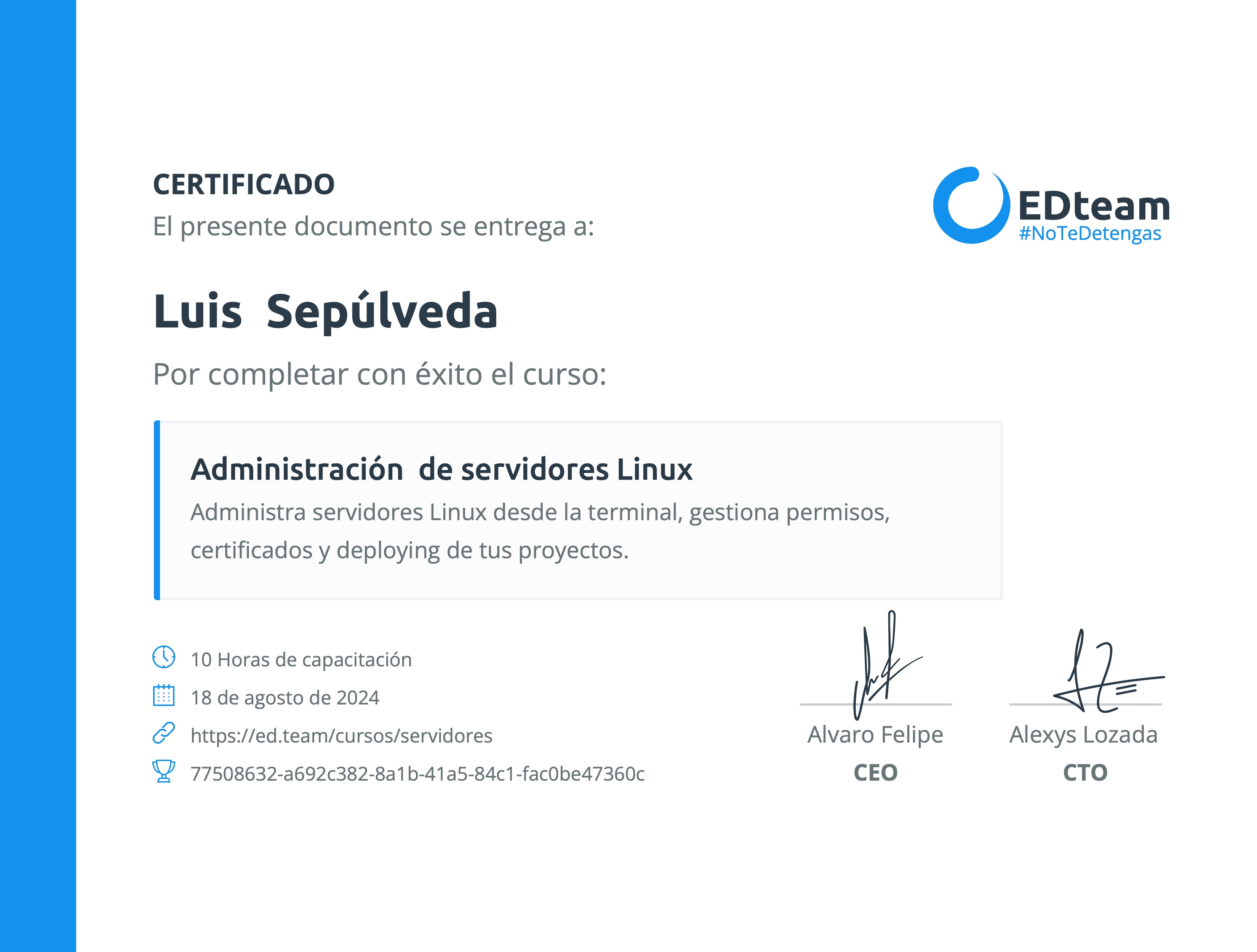 Certificado de curso