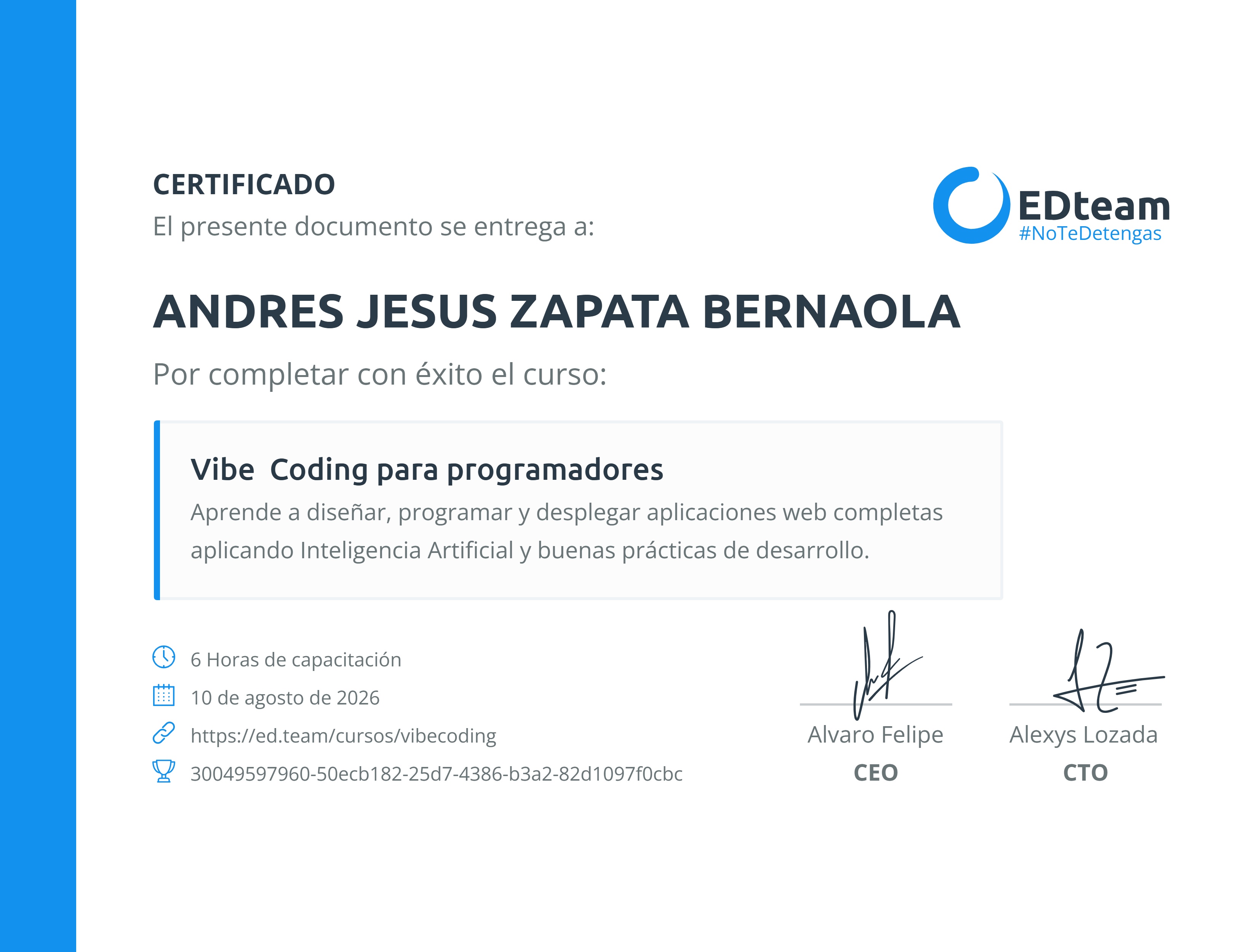 Certificado de curso