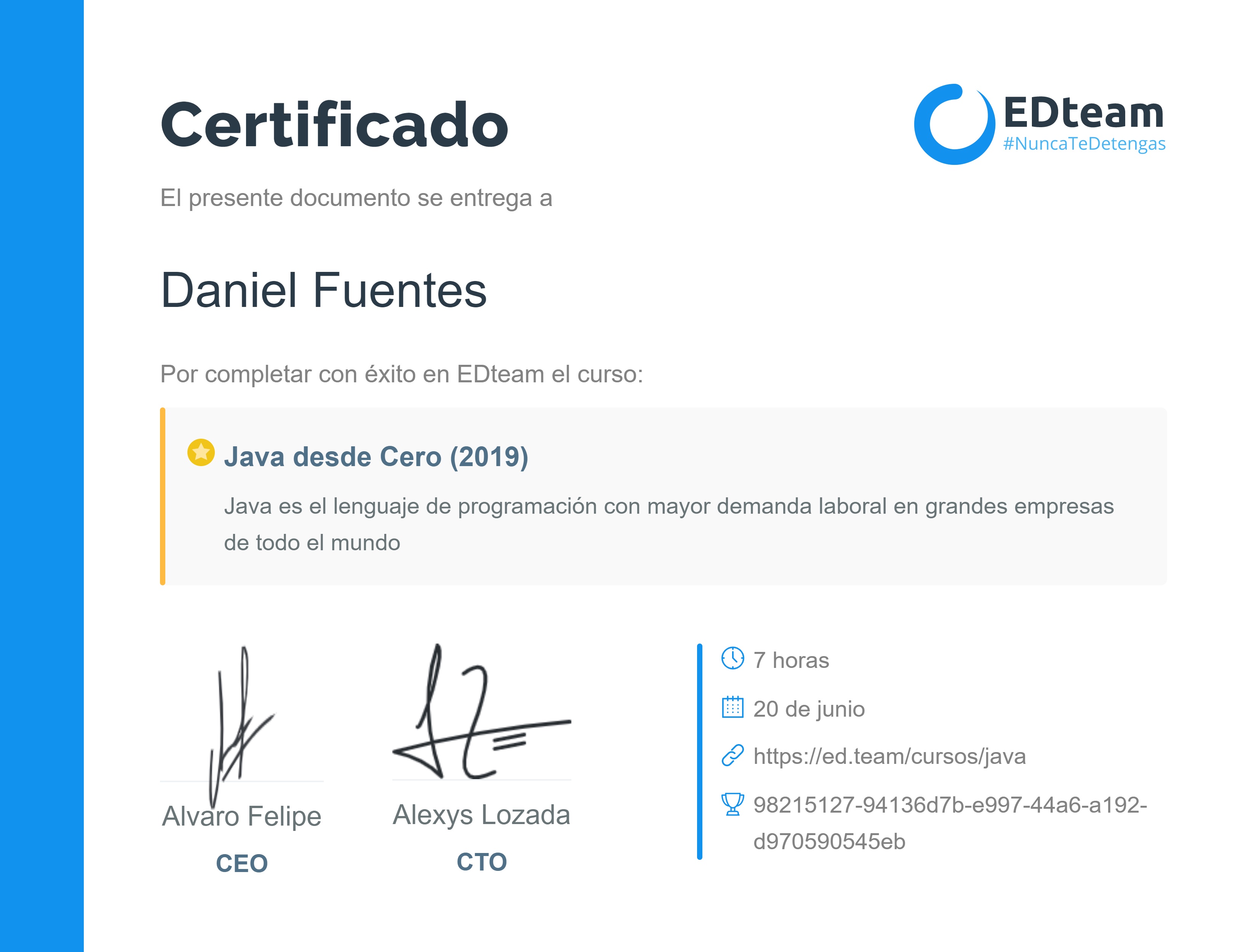 Certificado de curso