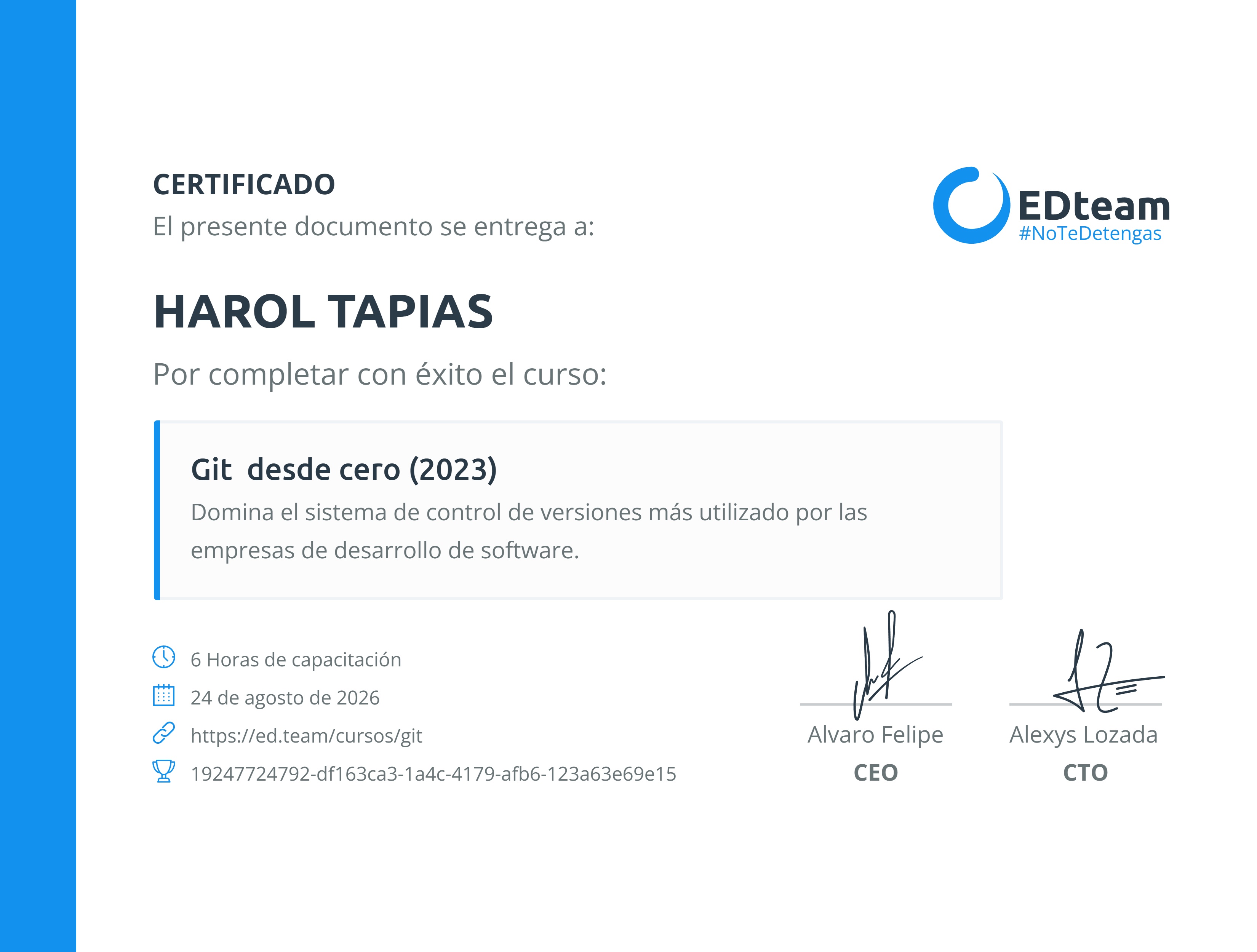 Certificado de curso