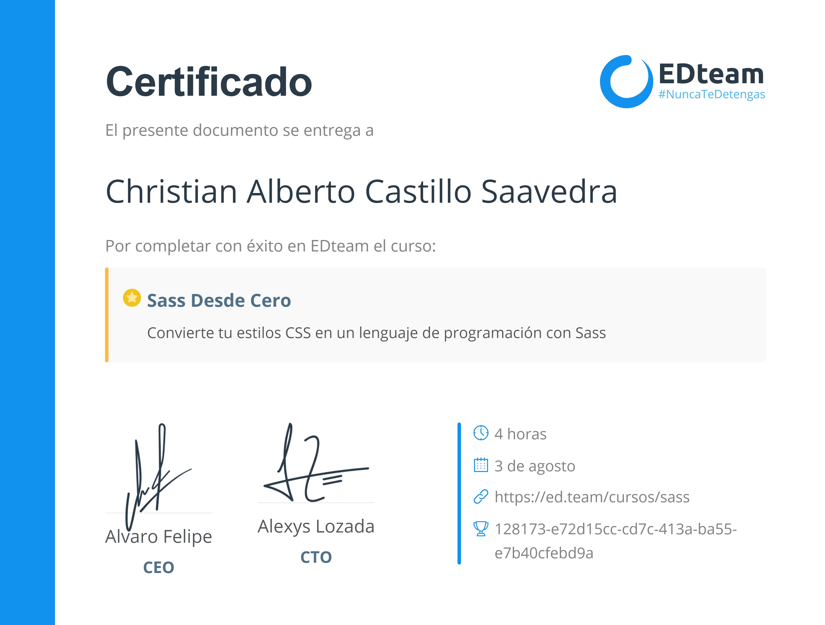 Certificado de curso