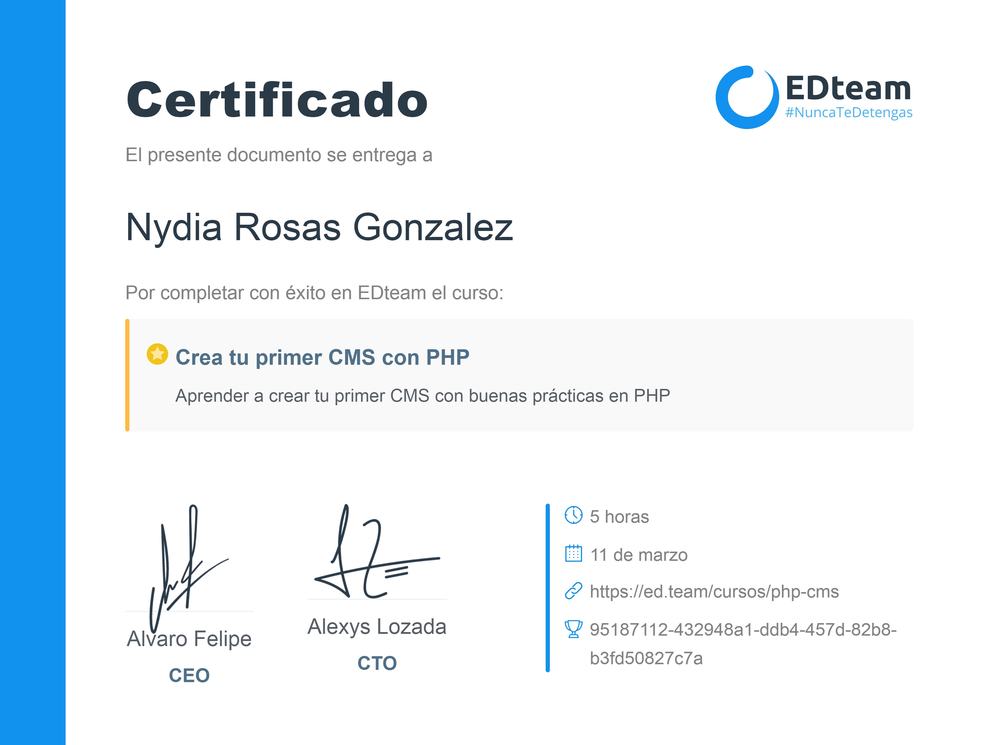 Certificado de curso