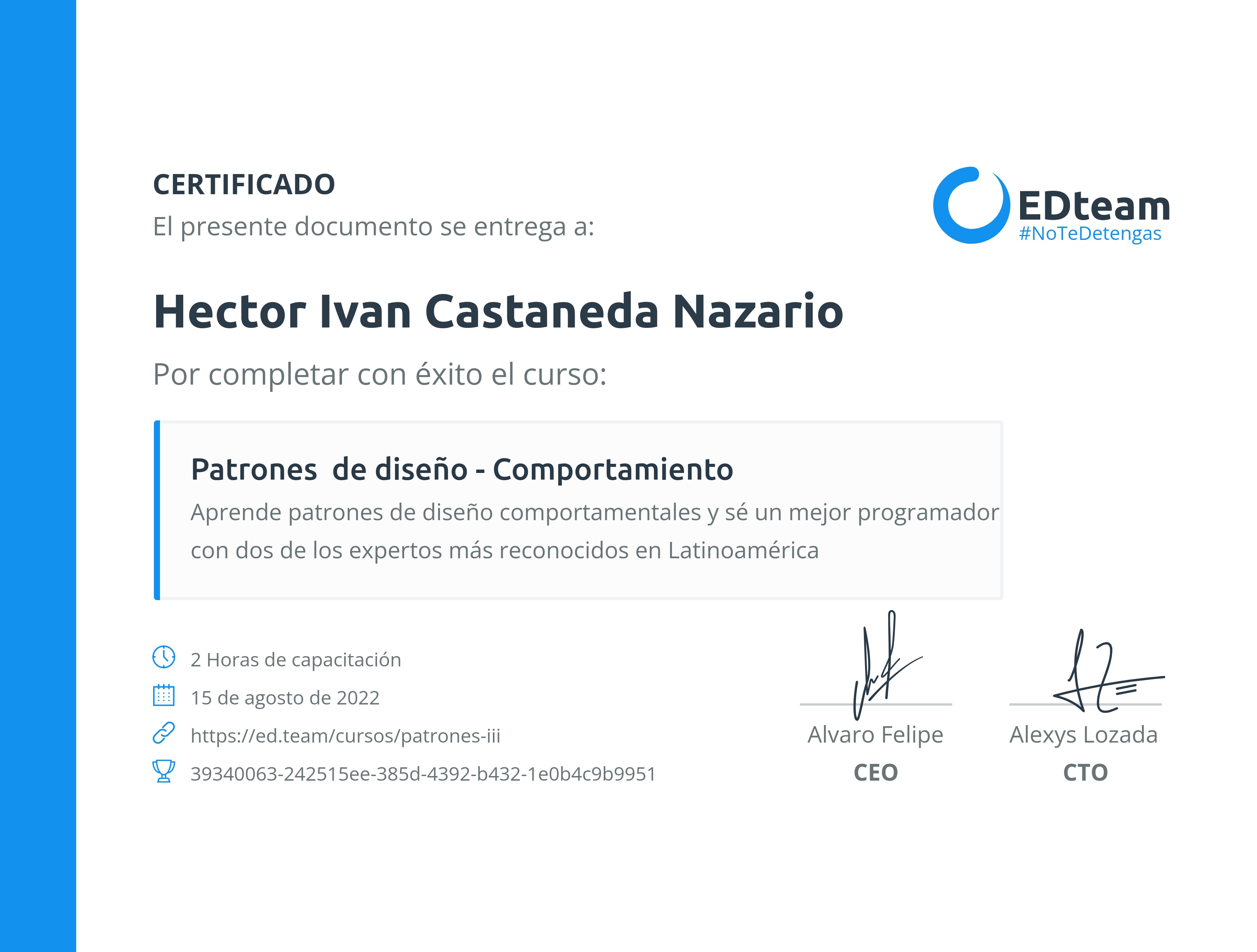 Certificado de curso