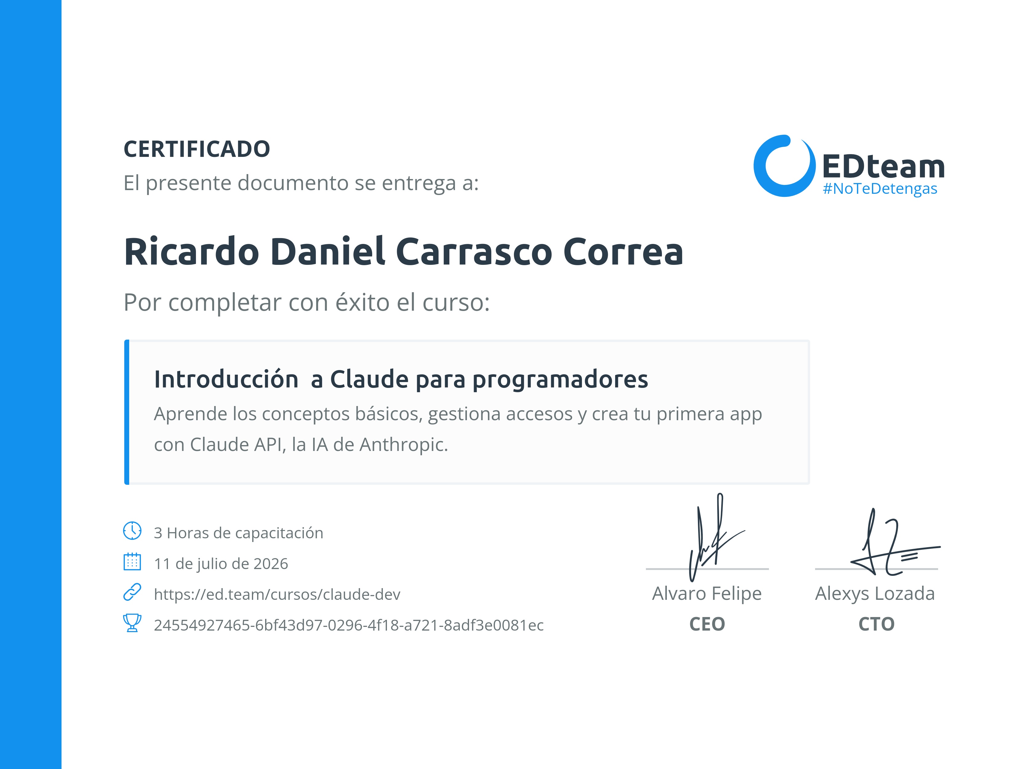 Certificado de curso