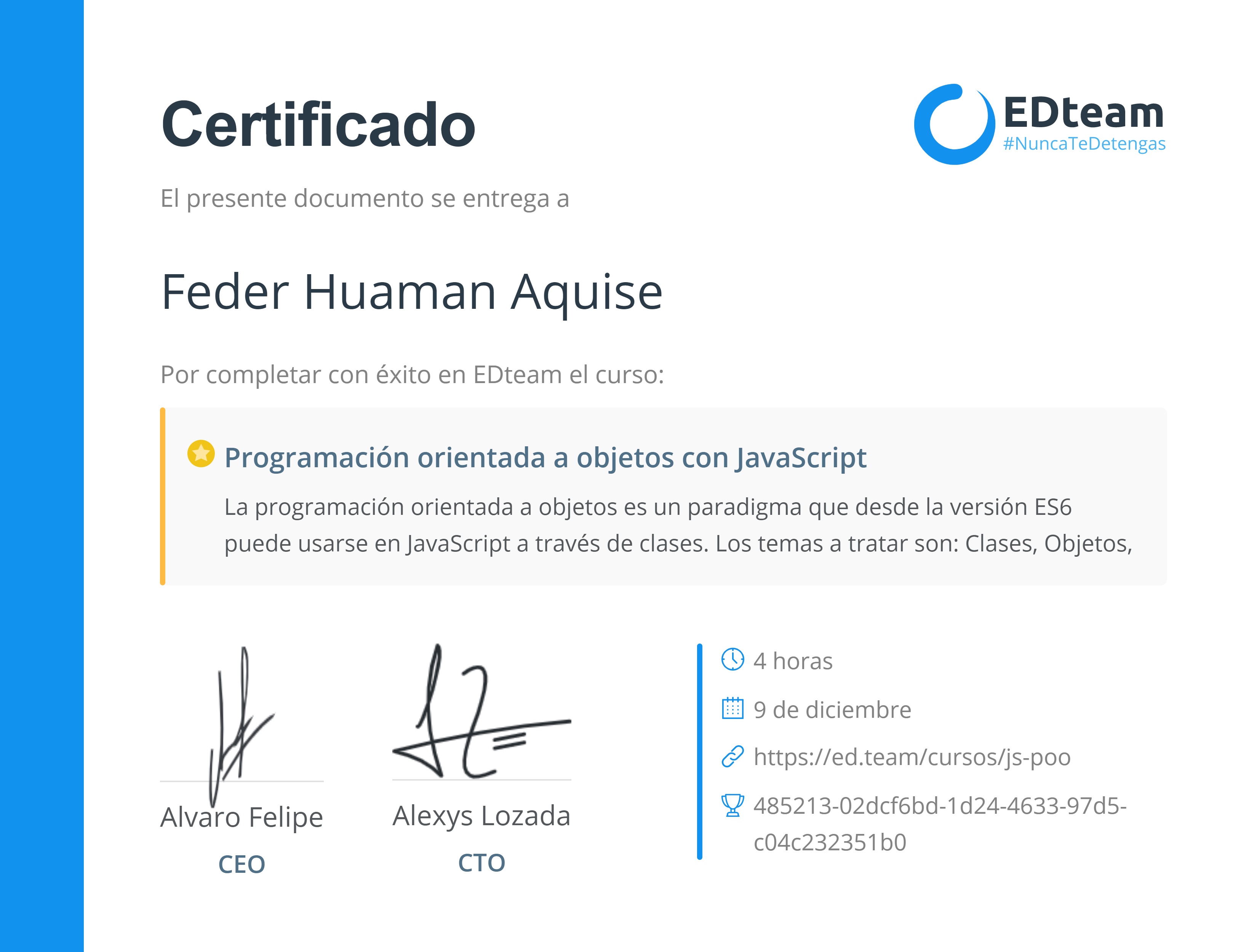 Certificado de curso