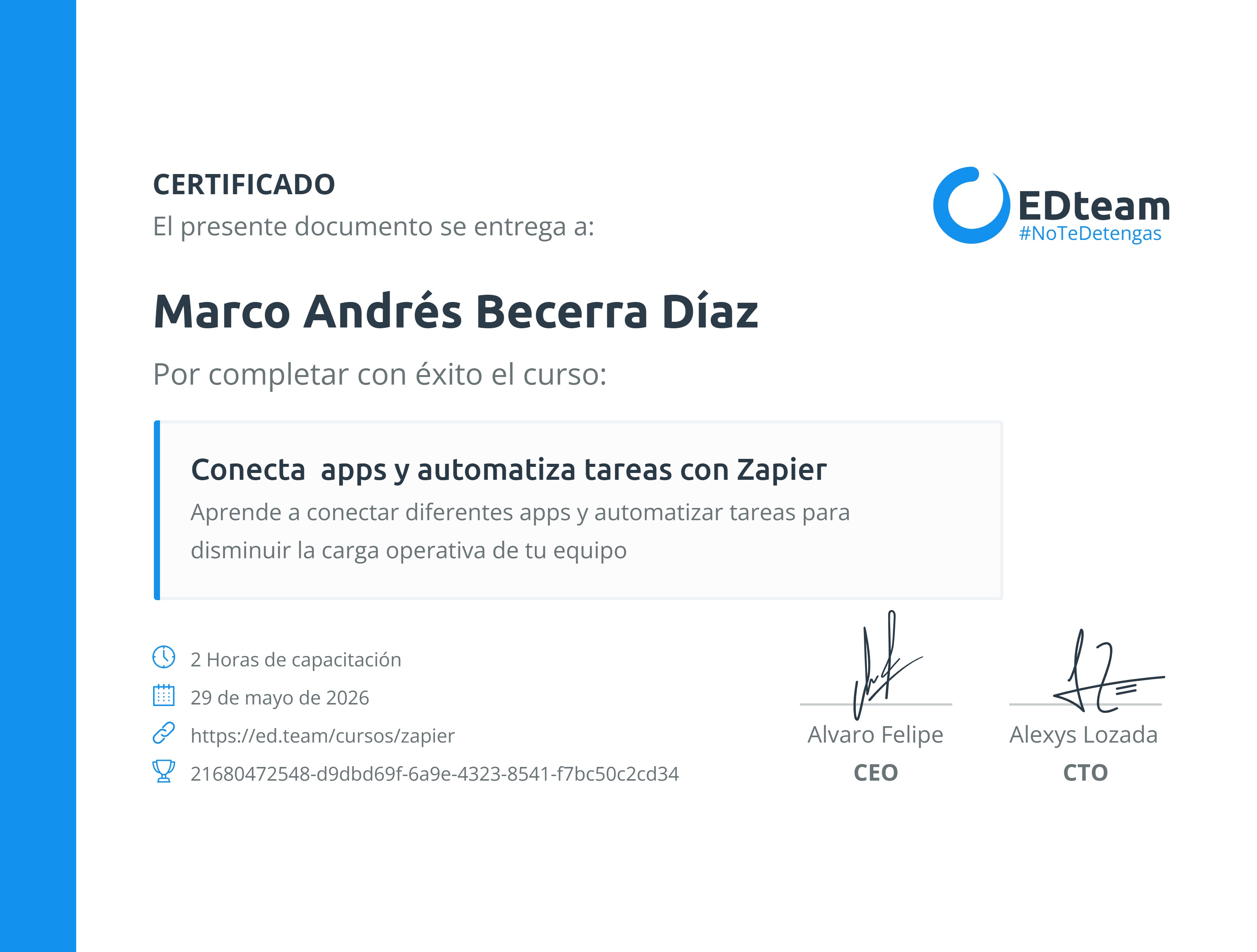 Certificado de curso