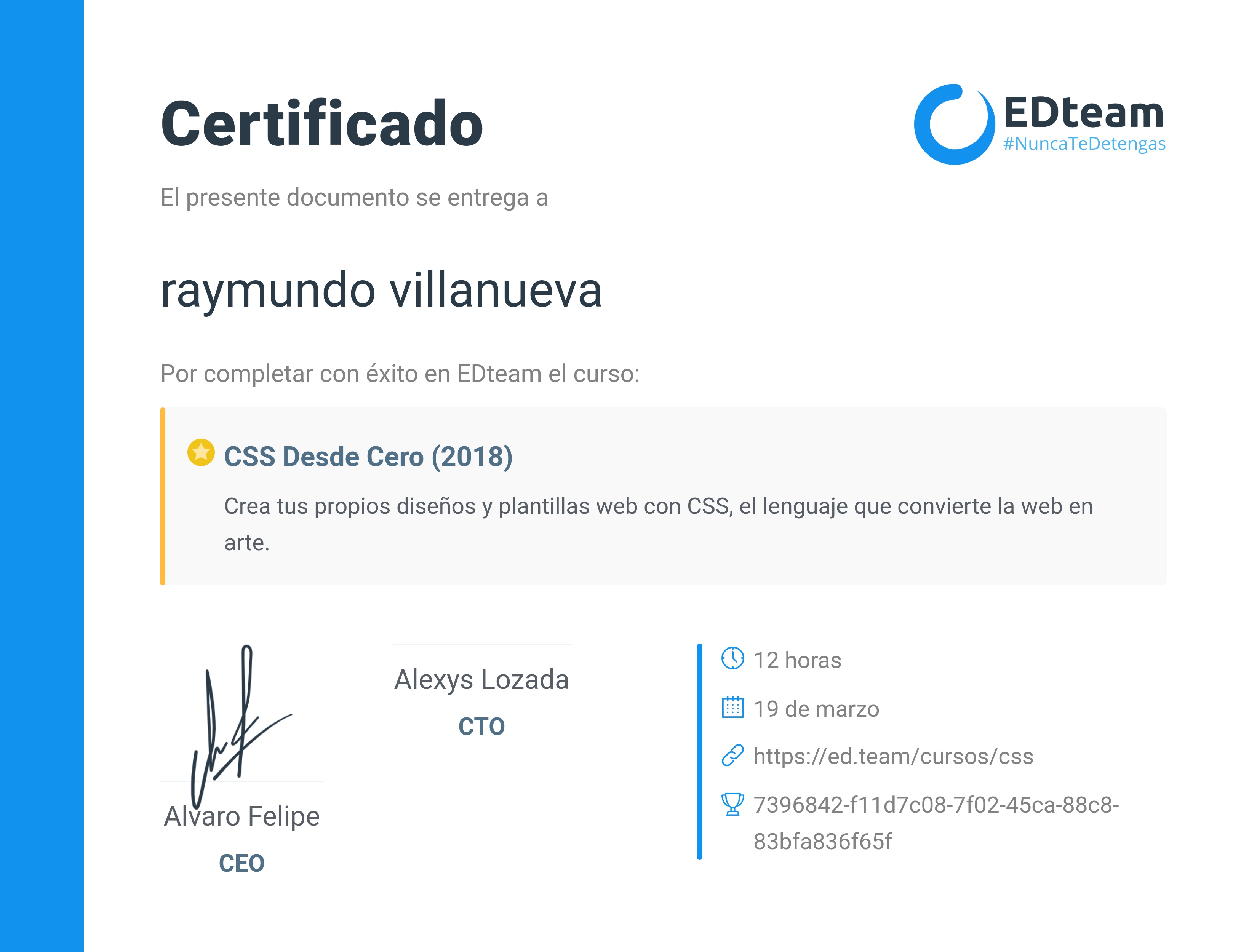 Certificado de curso