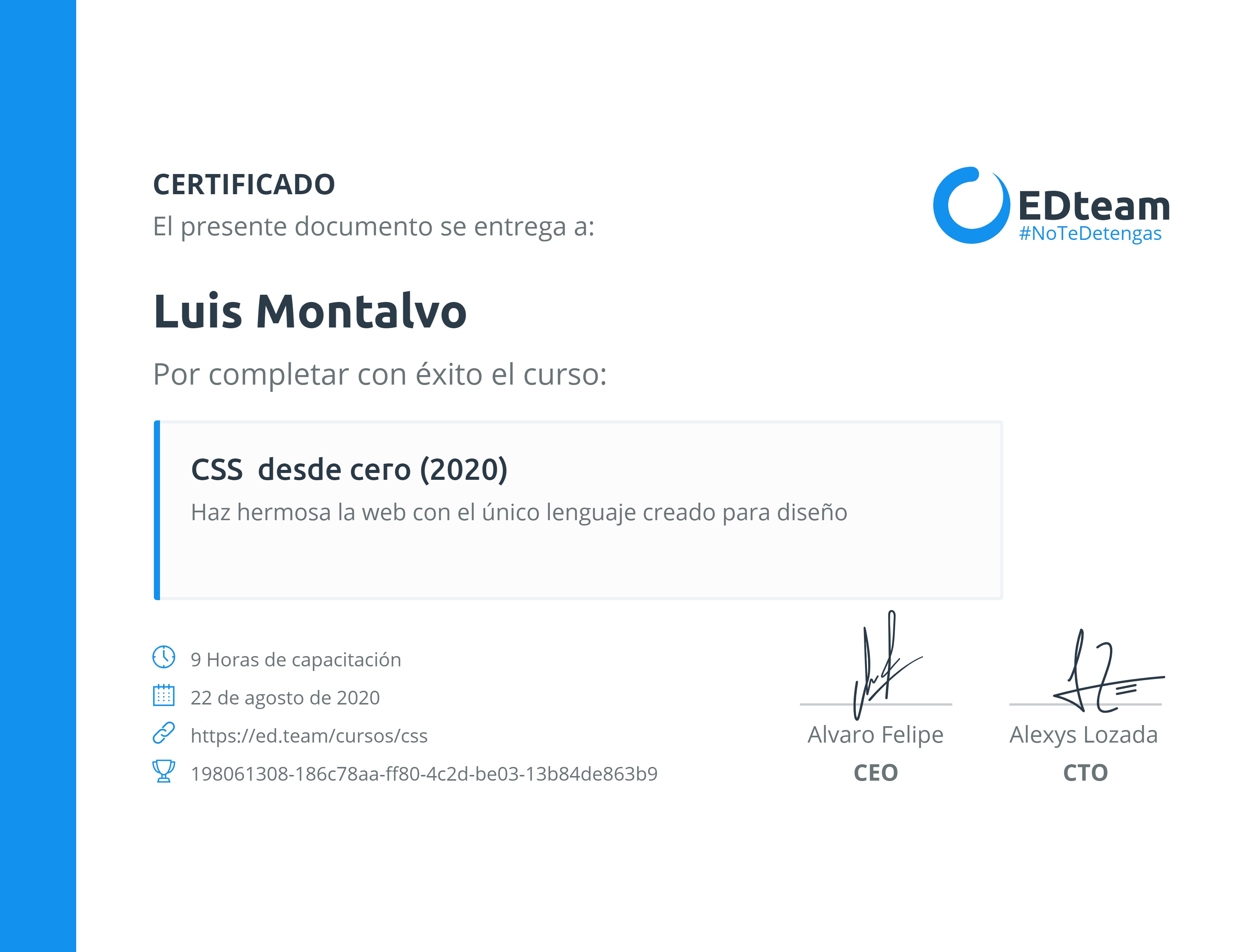 Certificado de curso