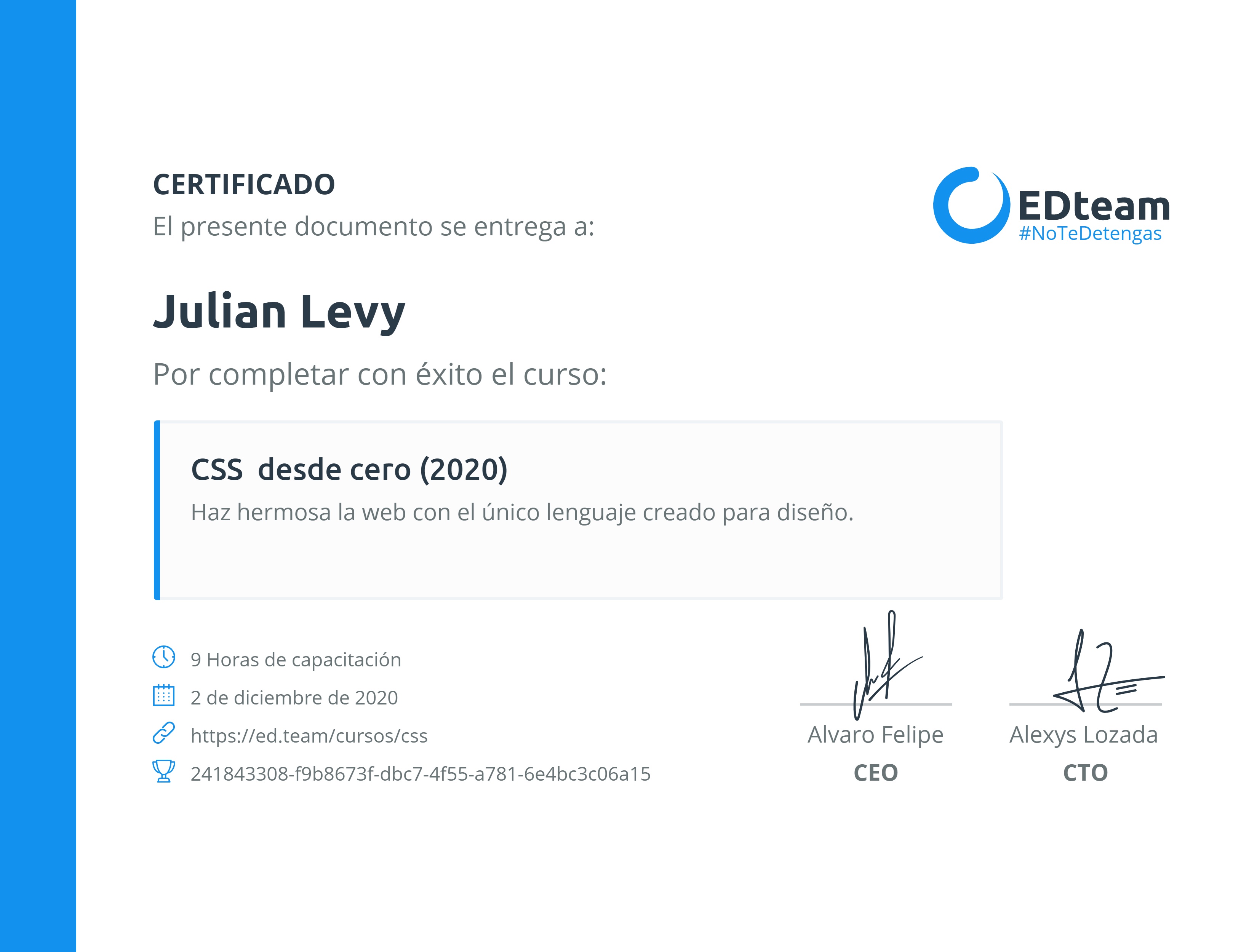 Certificado de curso