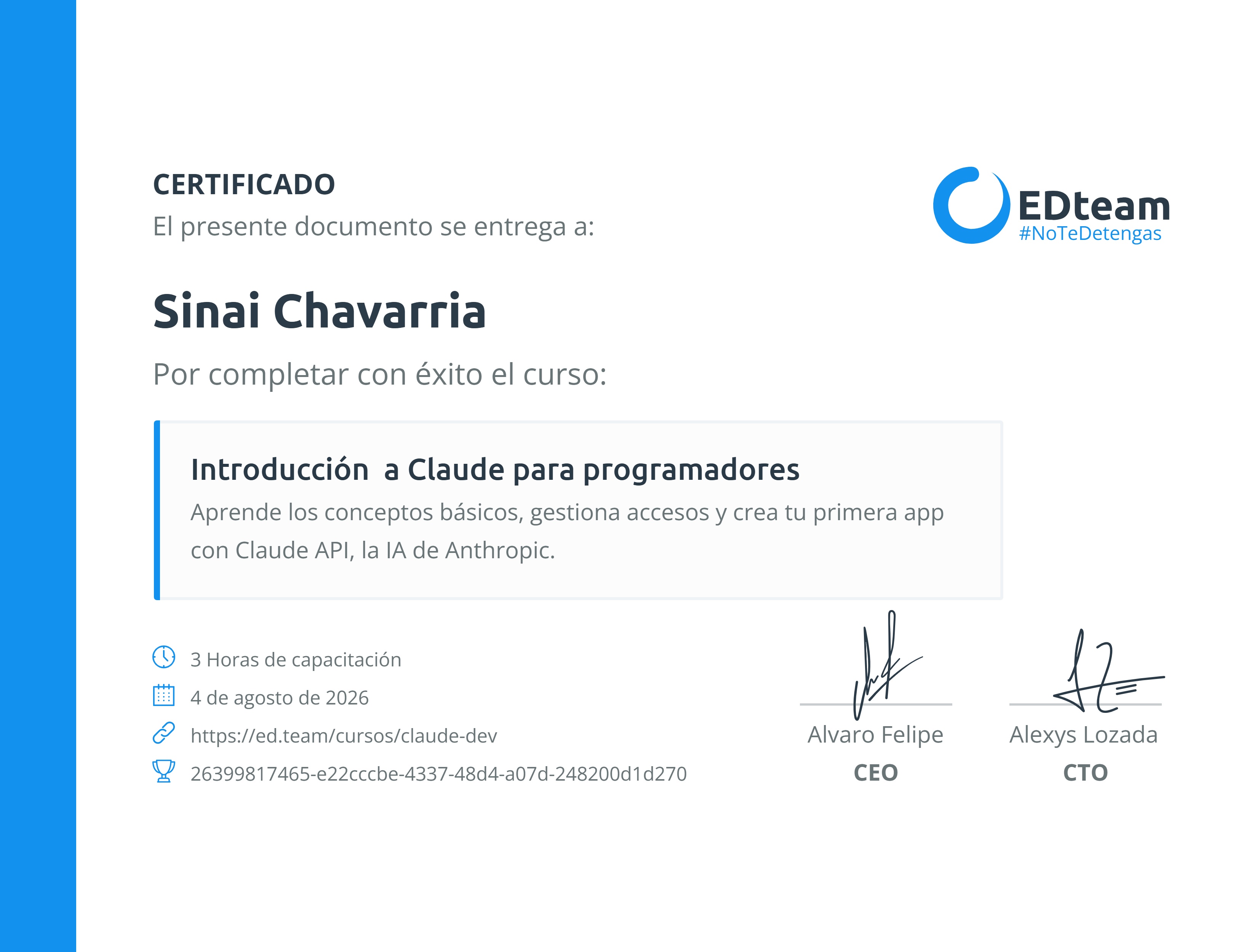 Certificado de curso