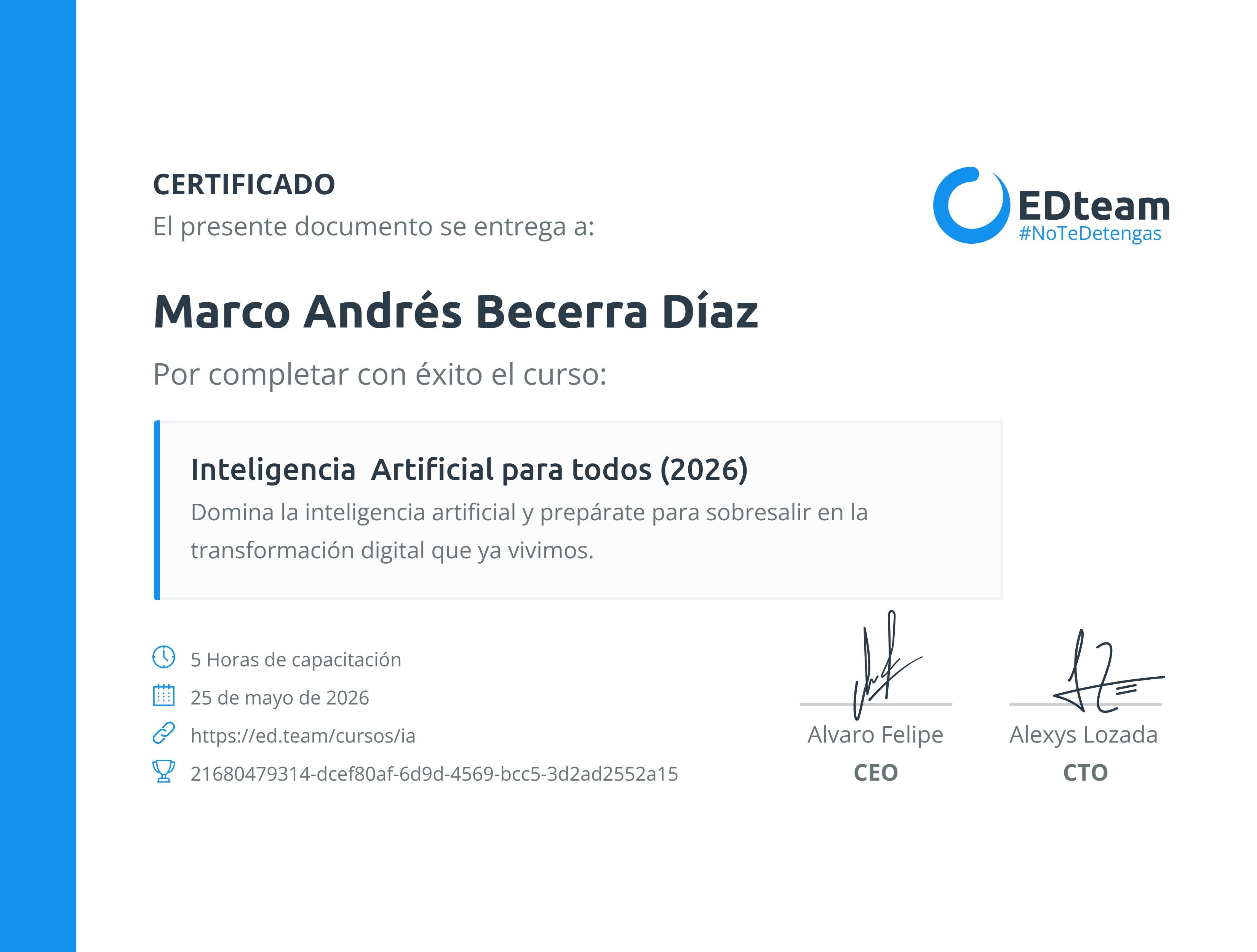 Certificado de curso