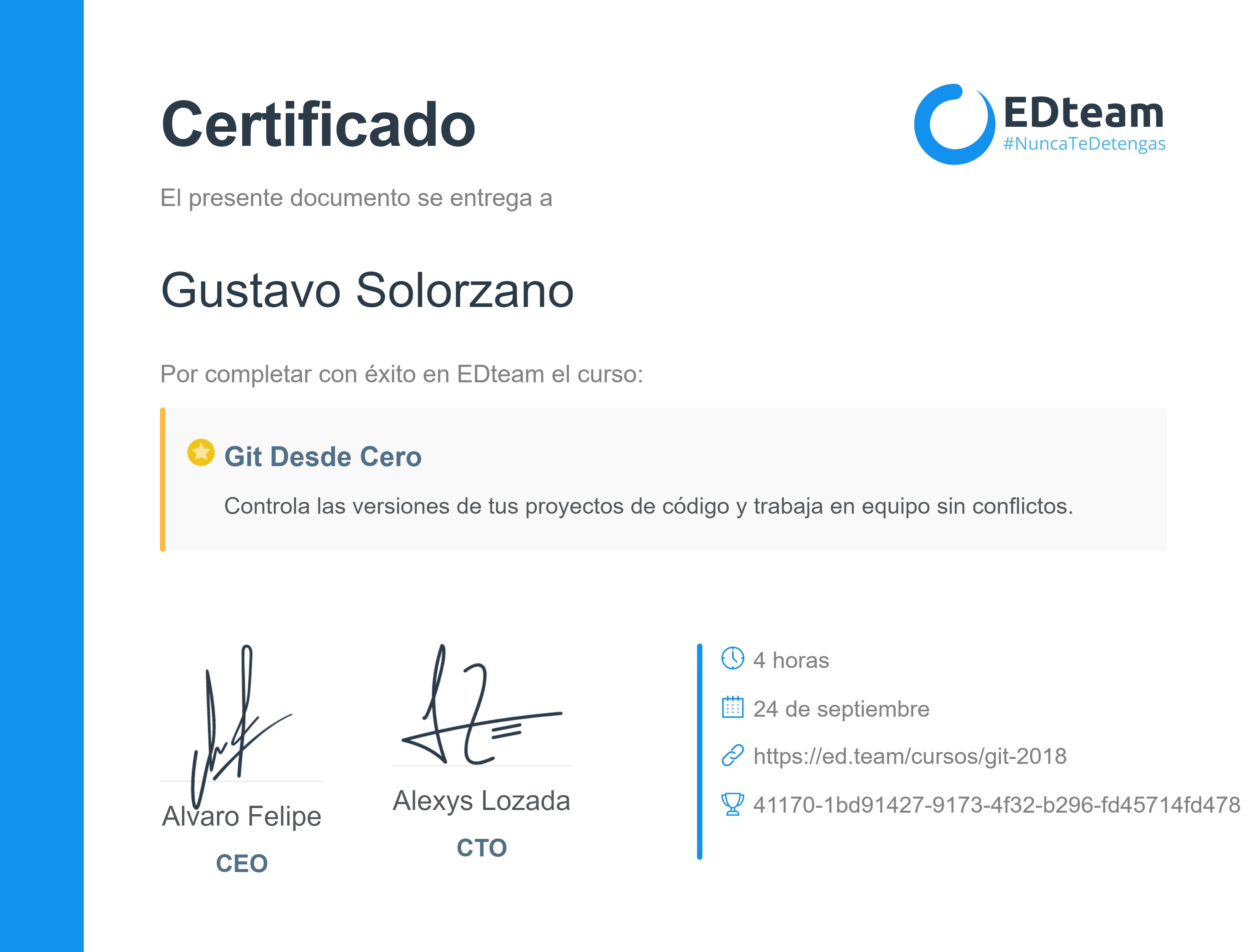 Certificado de curso