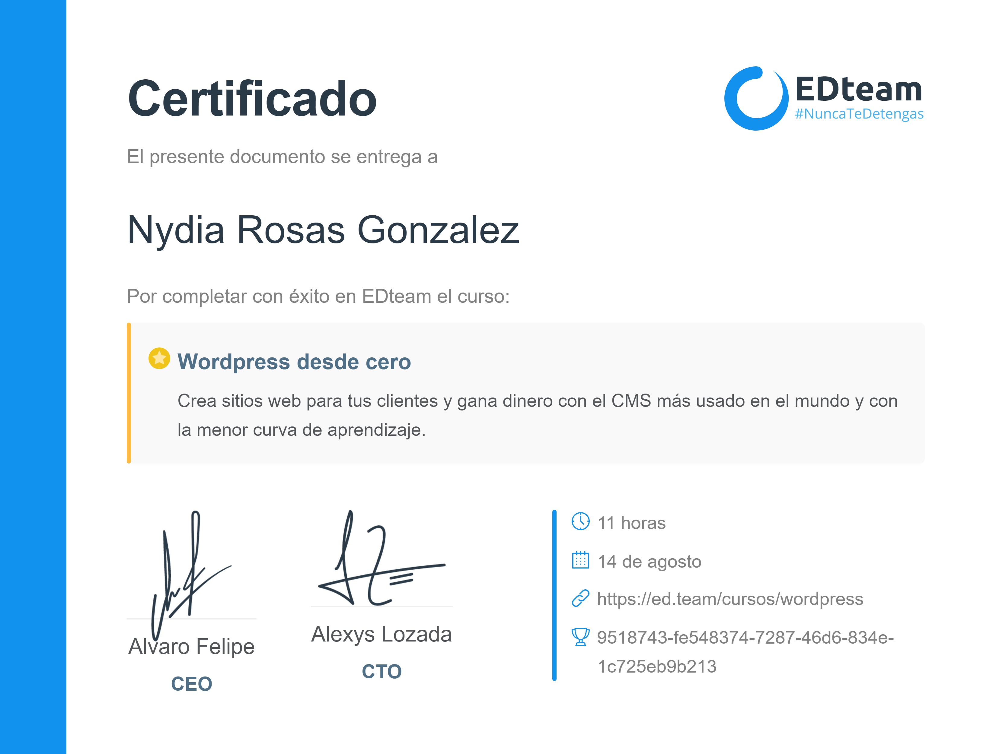 Certificado de curso
