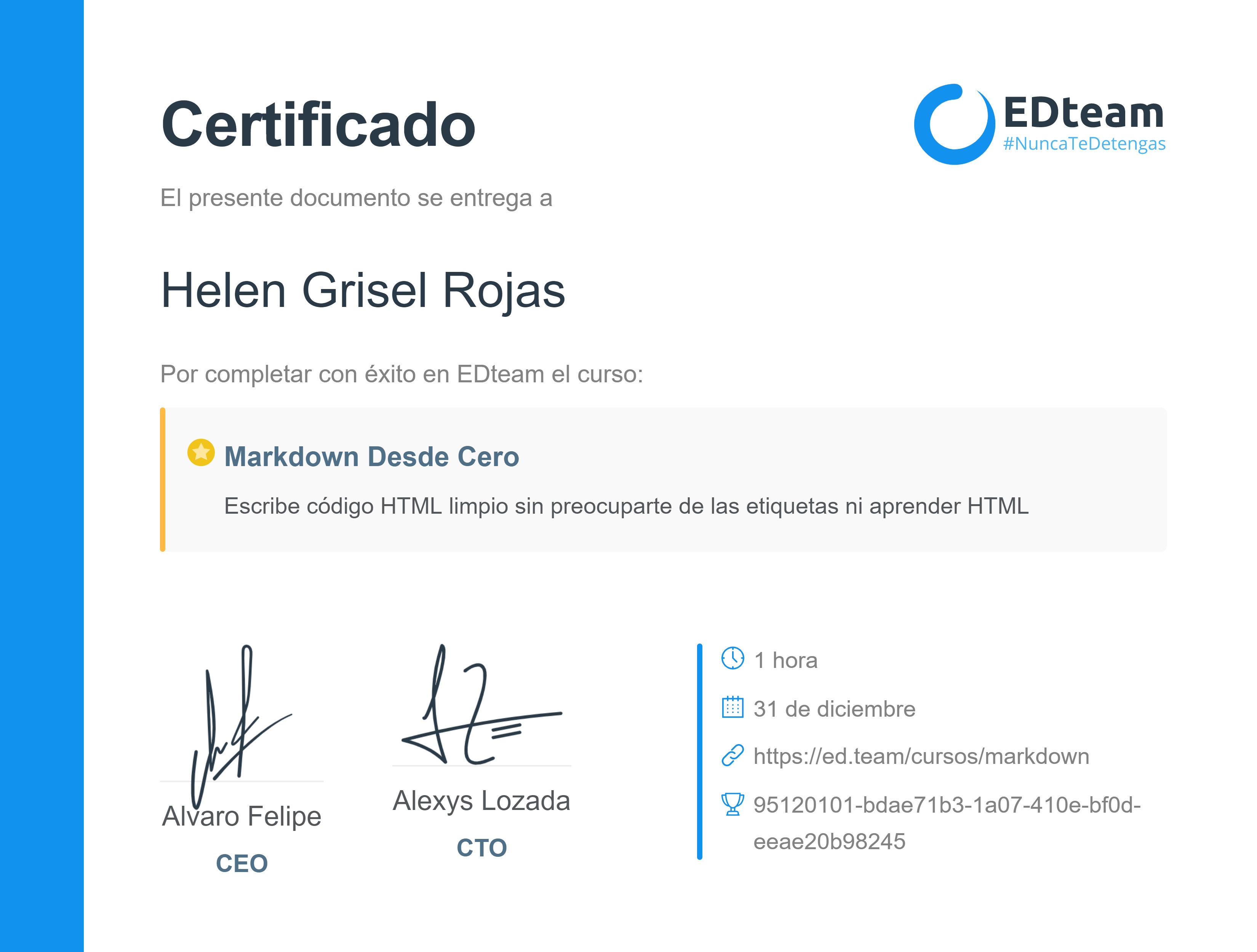 Certificado de curso