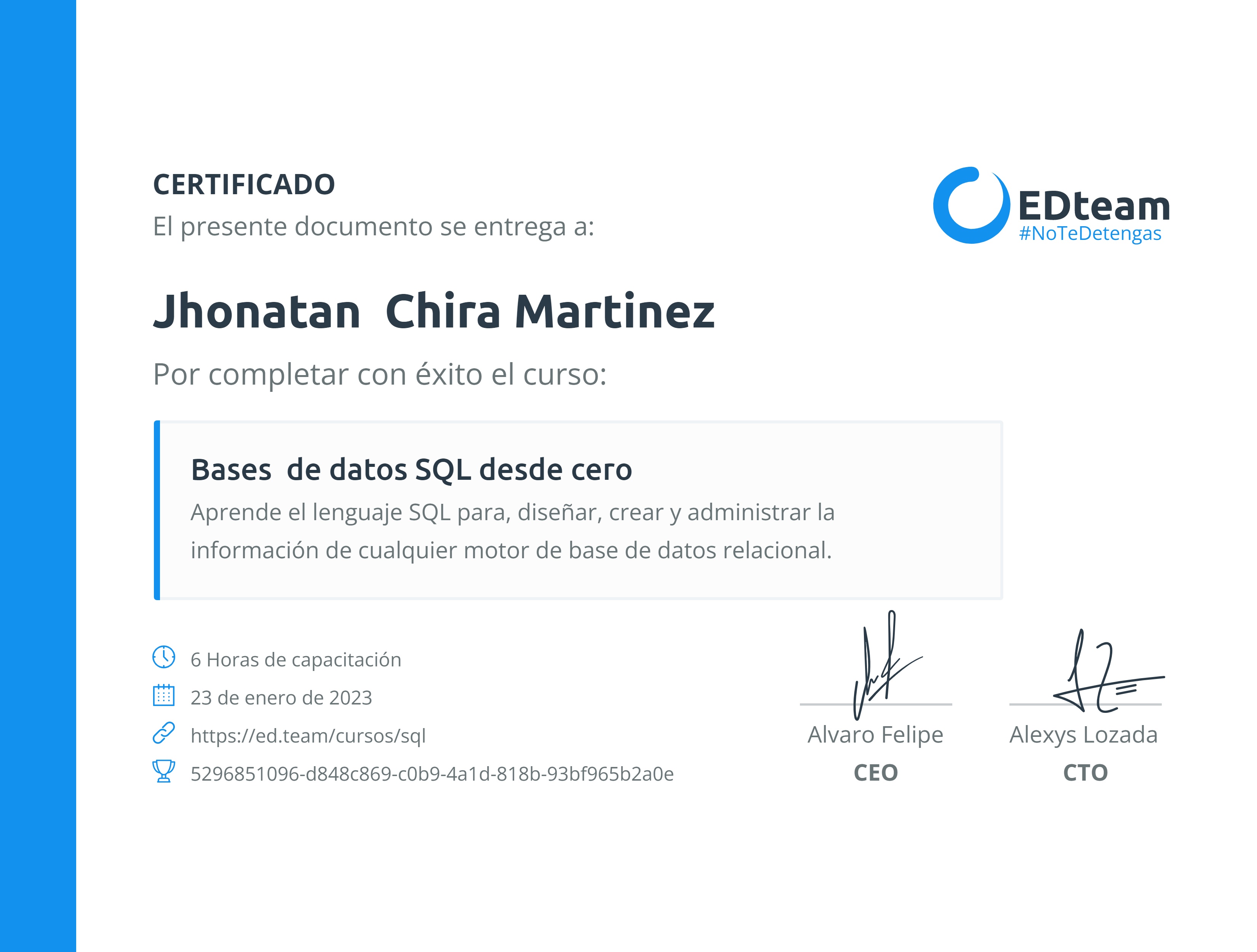 Certificado de curso