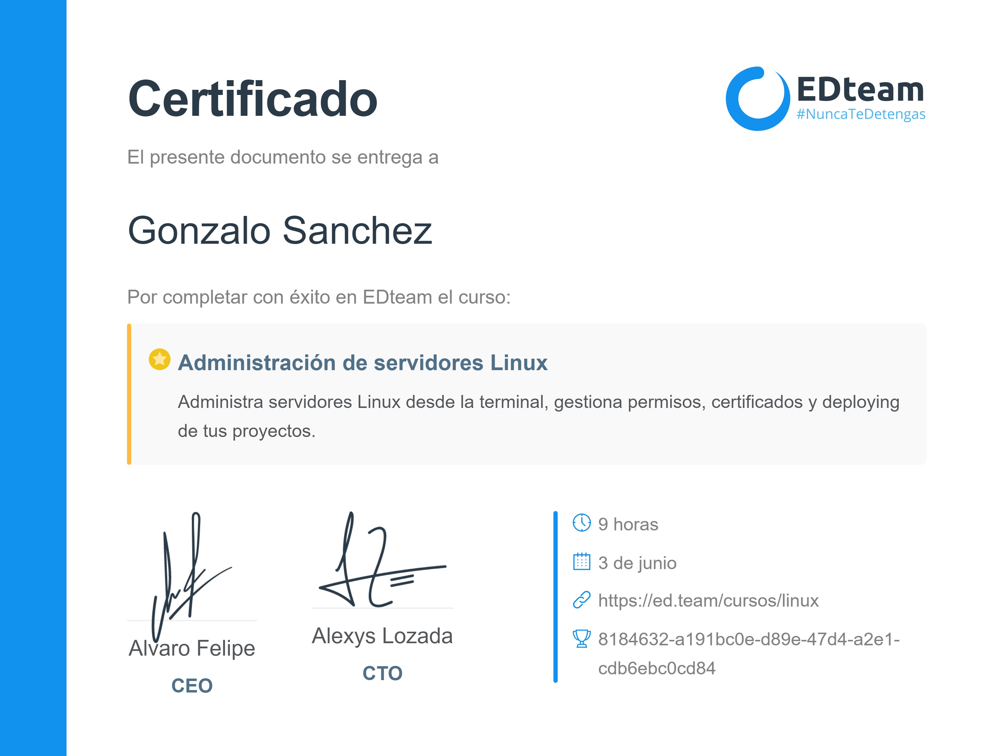 Certificado de curso