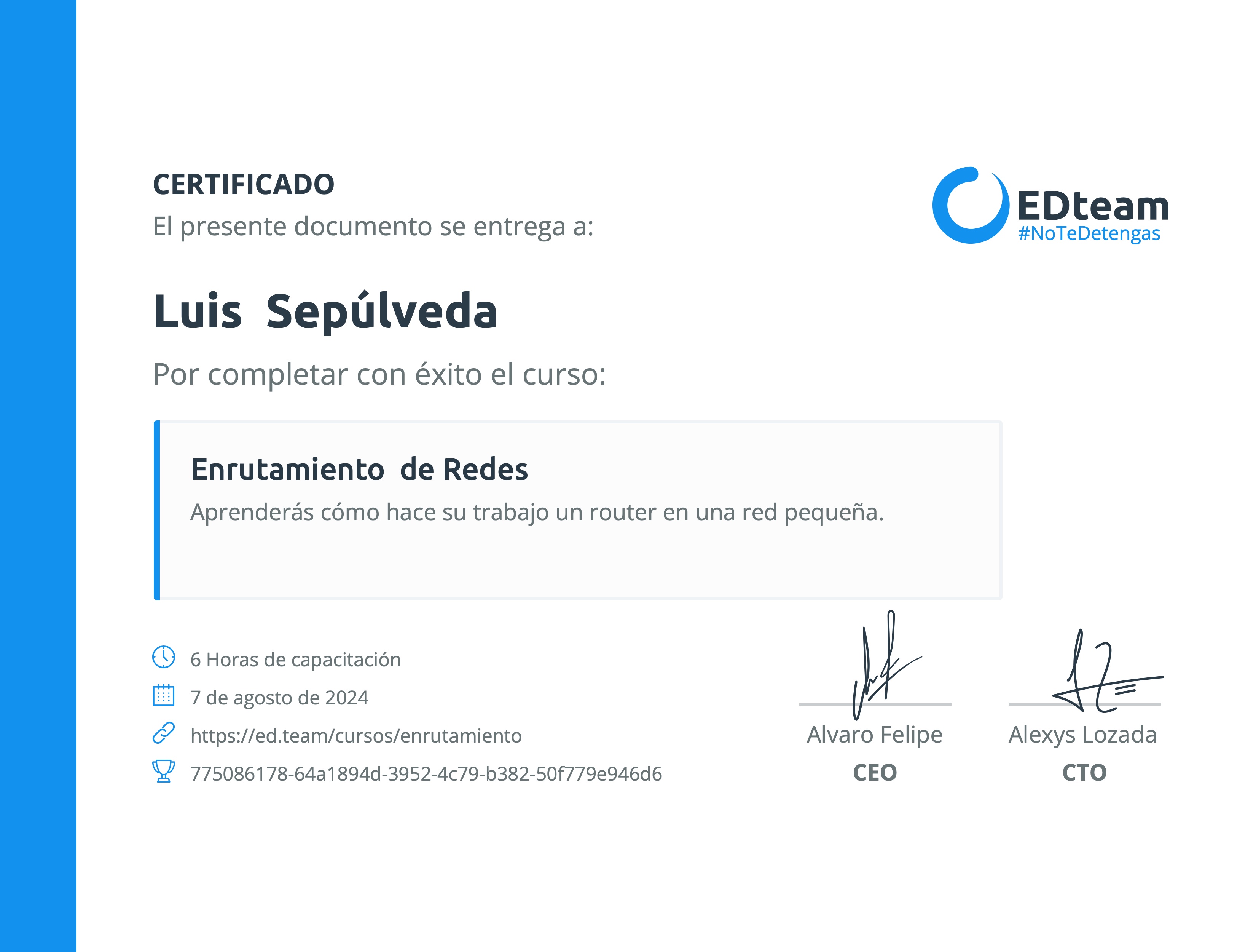 Certificado de curso