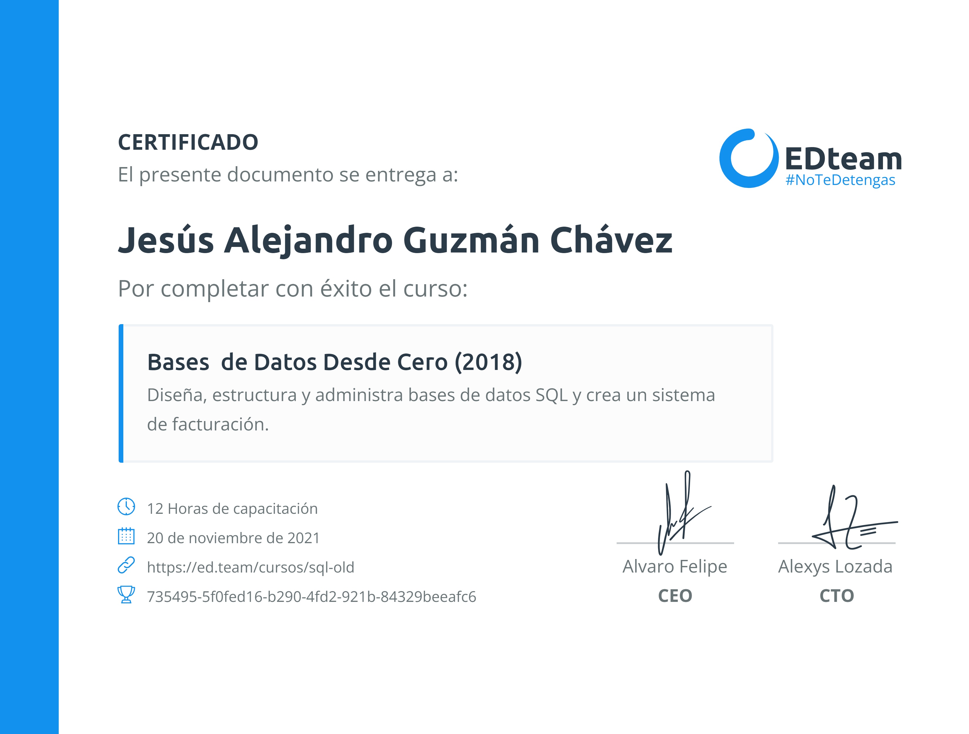 Certificado de curso