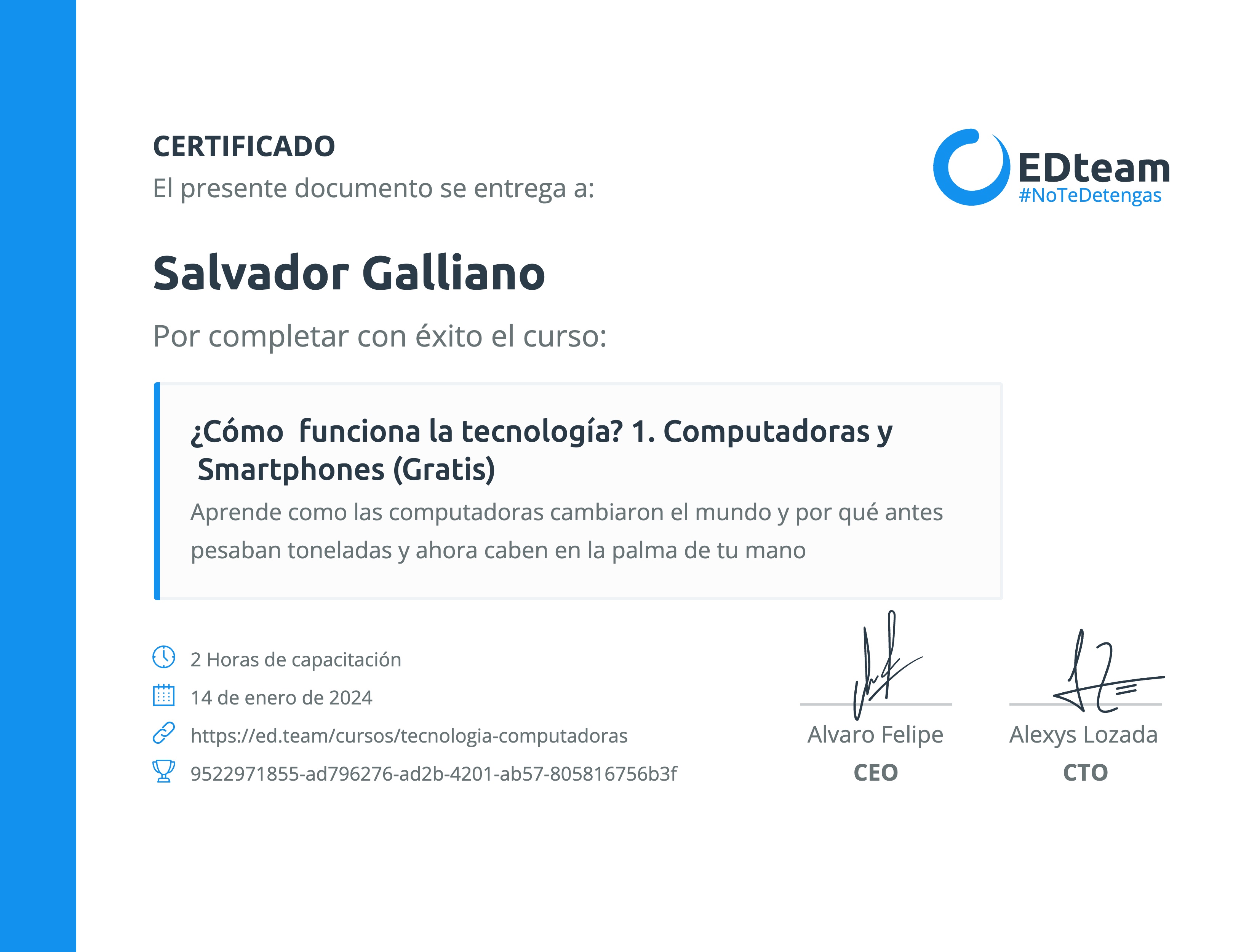 Certificado de curso