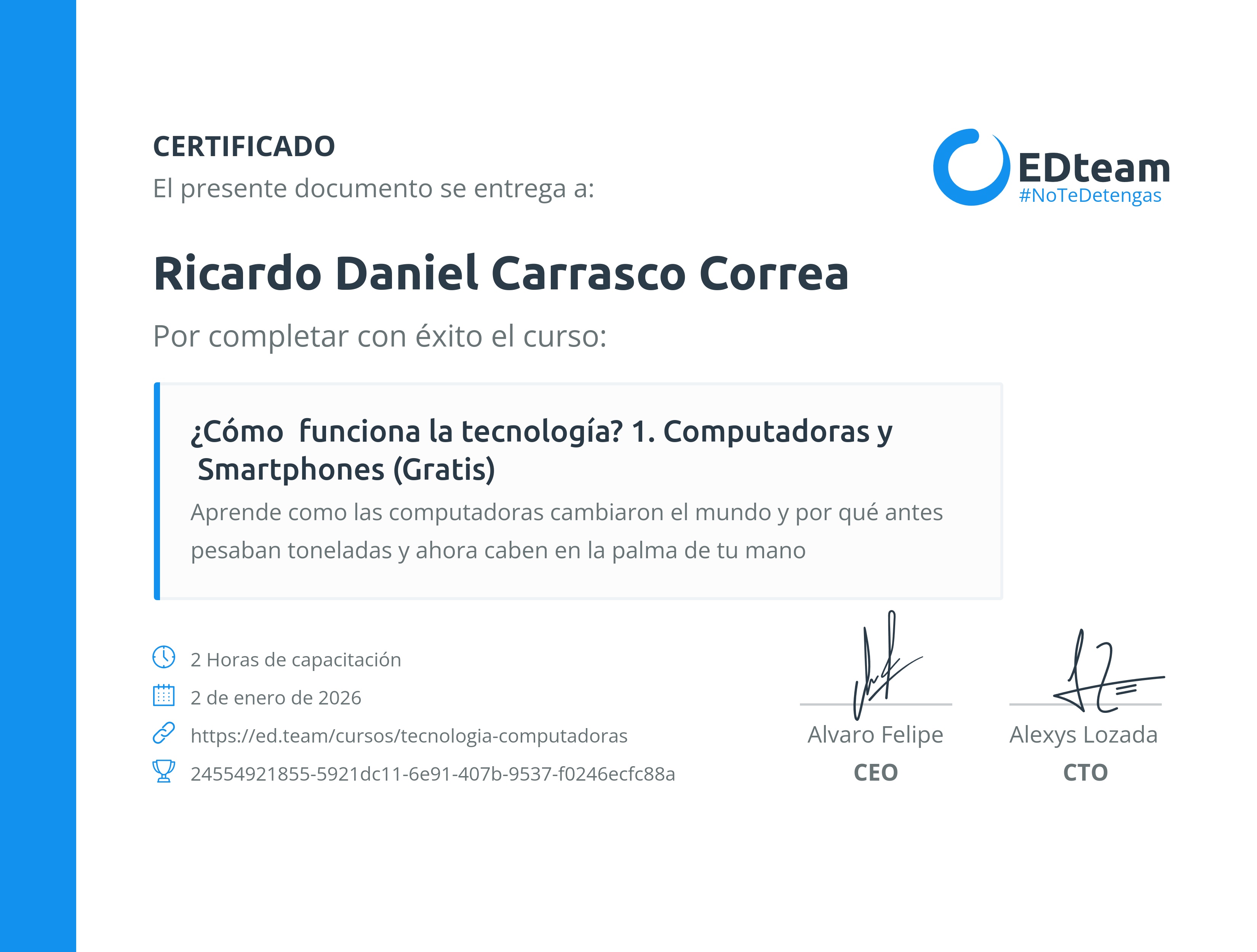 Certificado de curso