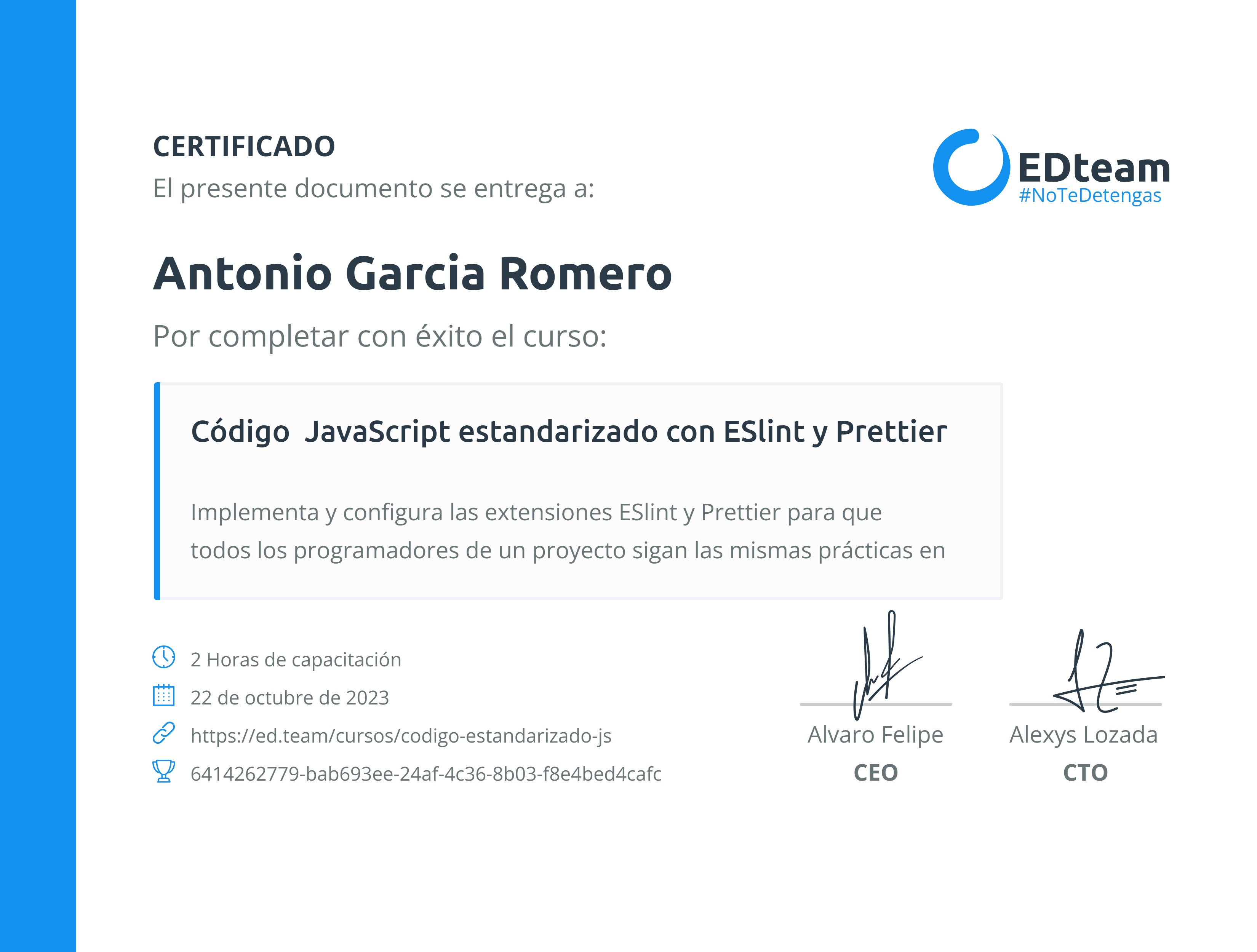 Certificado de curso