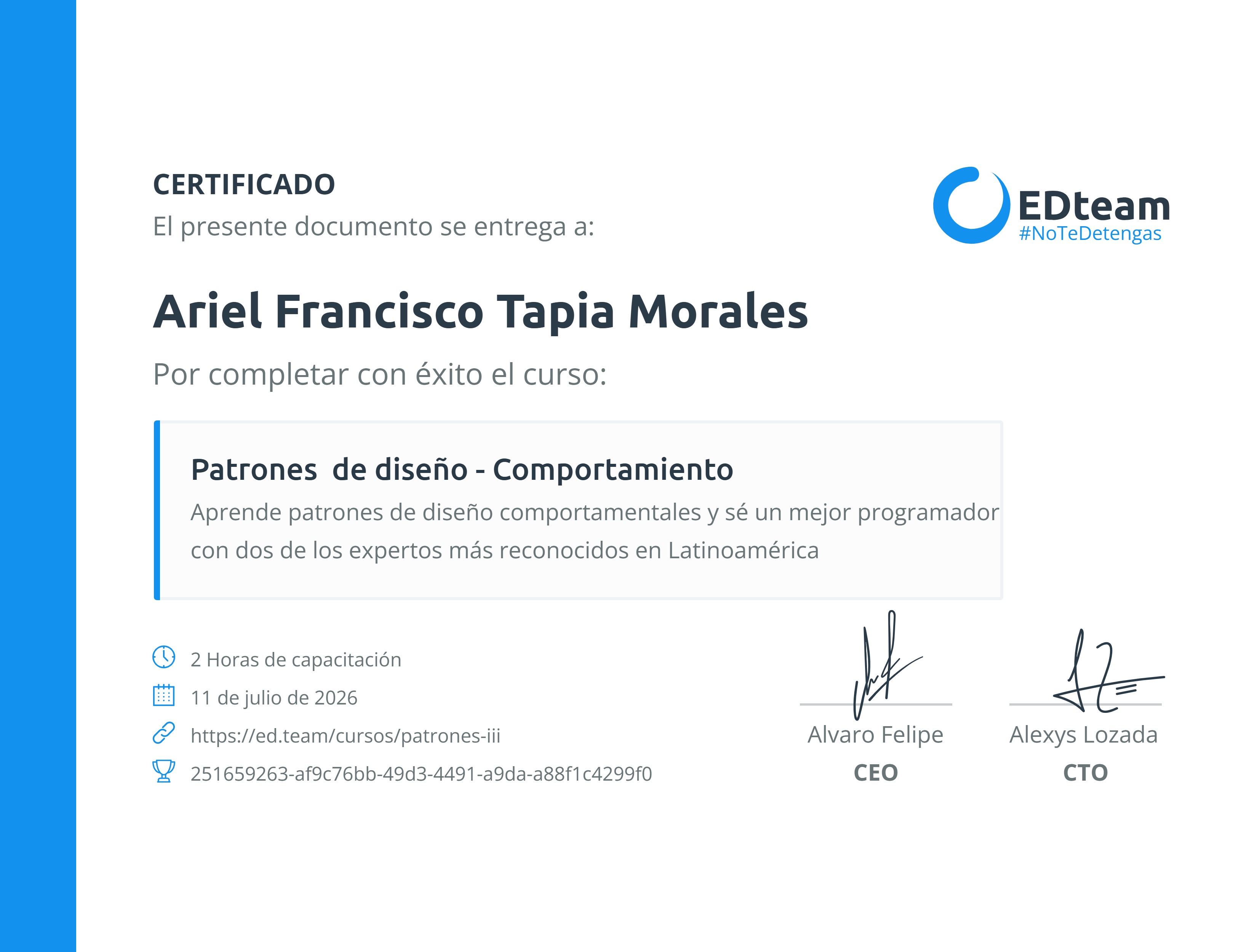 Certificado de curso