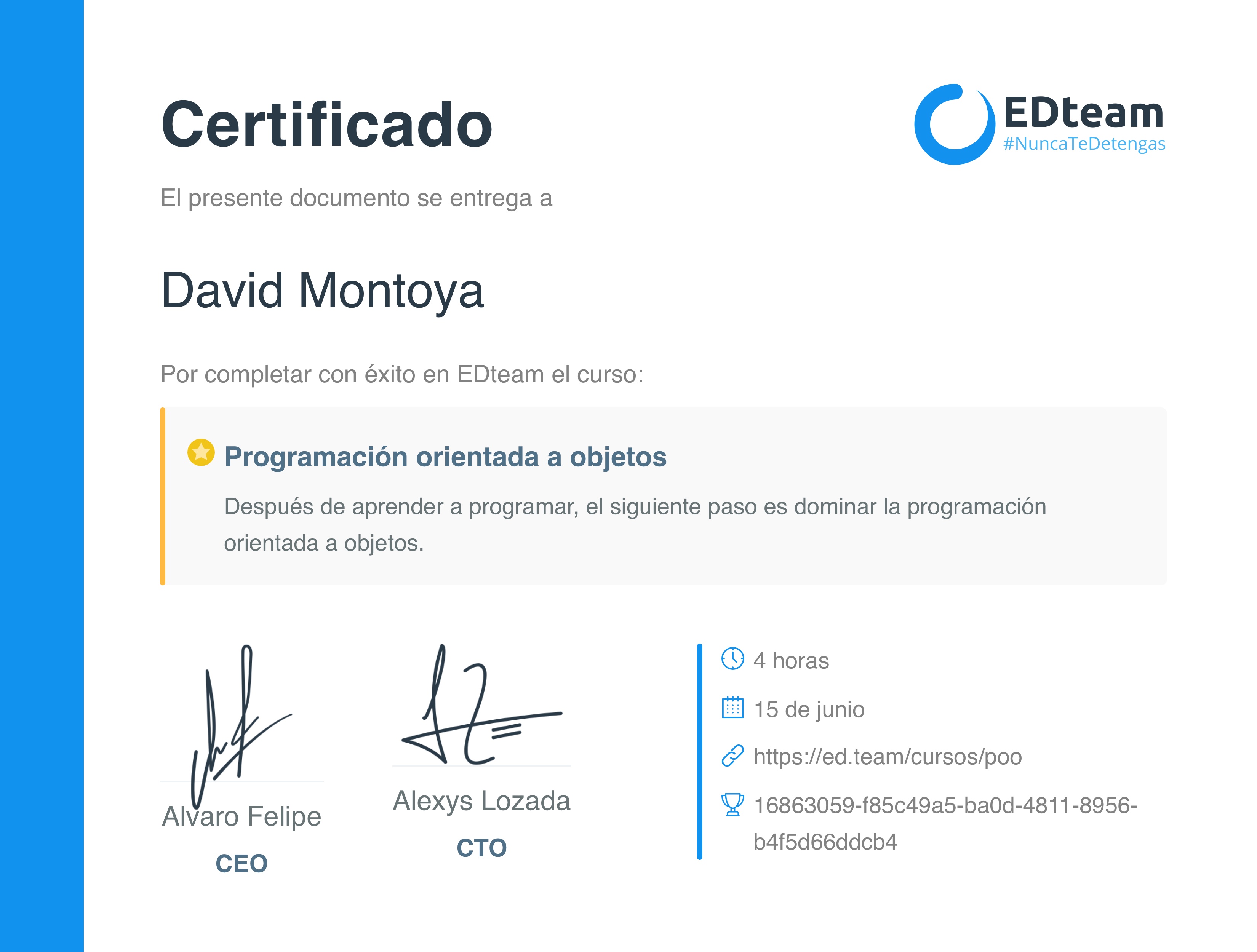Certificado de curso