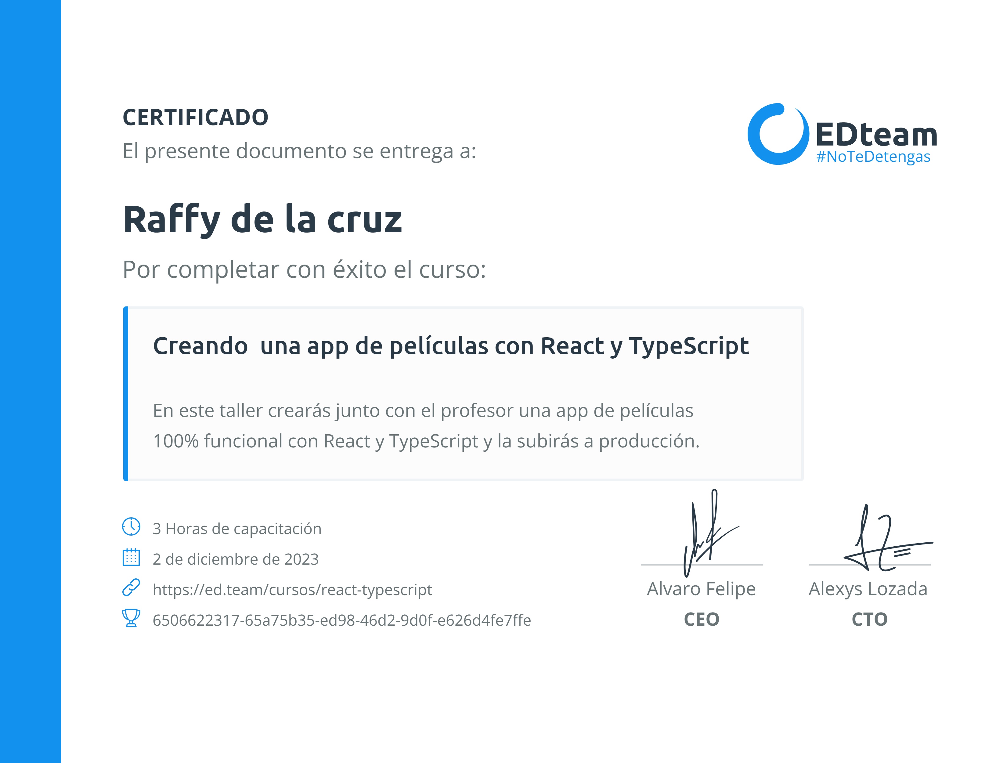 Certificado de curso