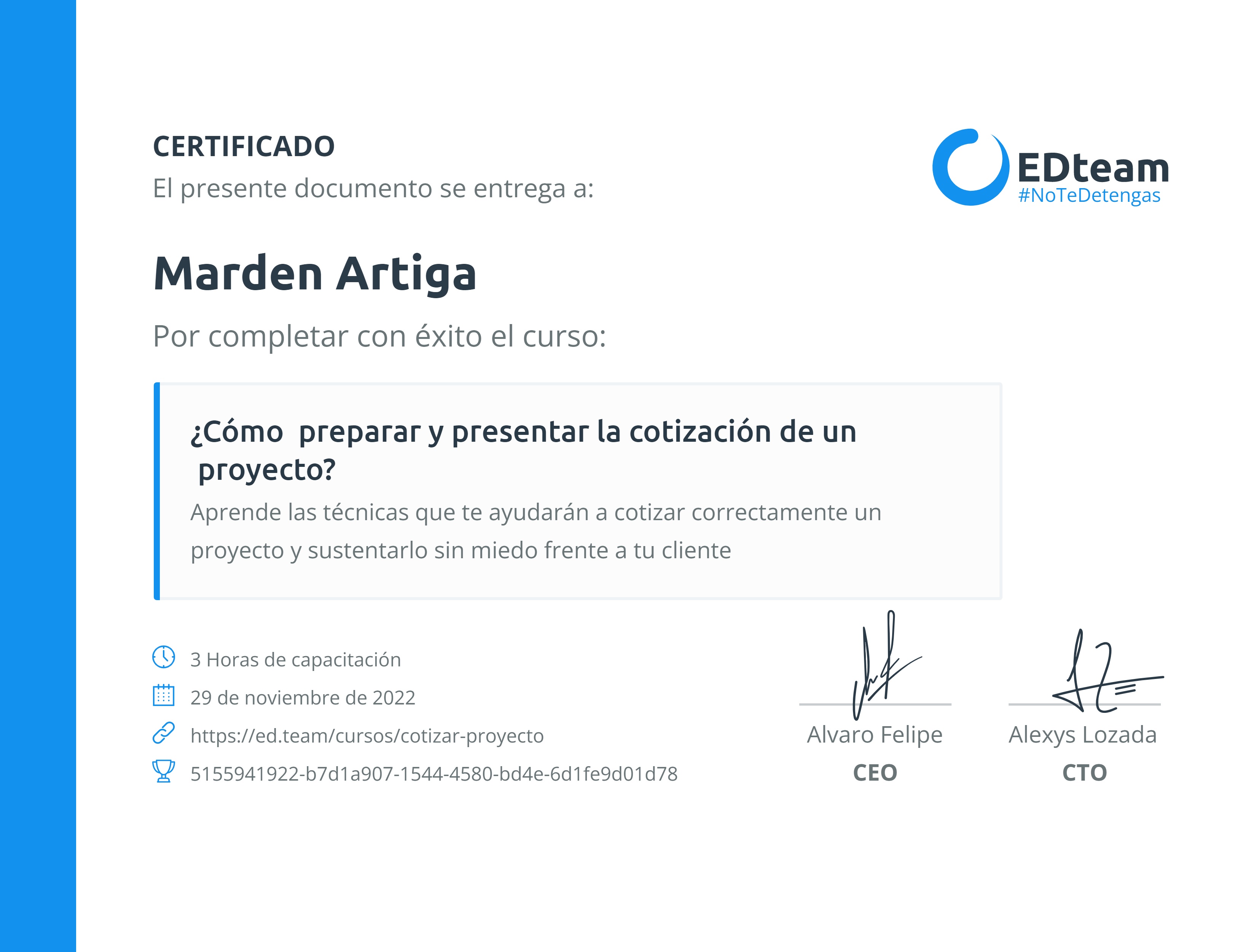 Certificado de curso