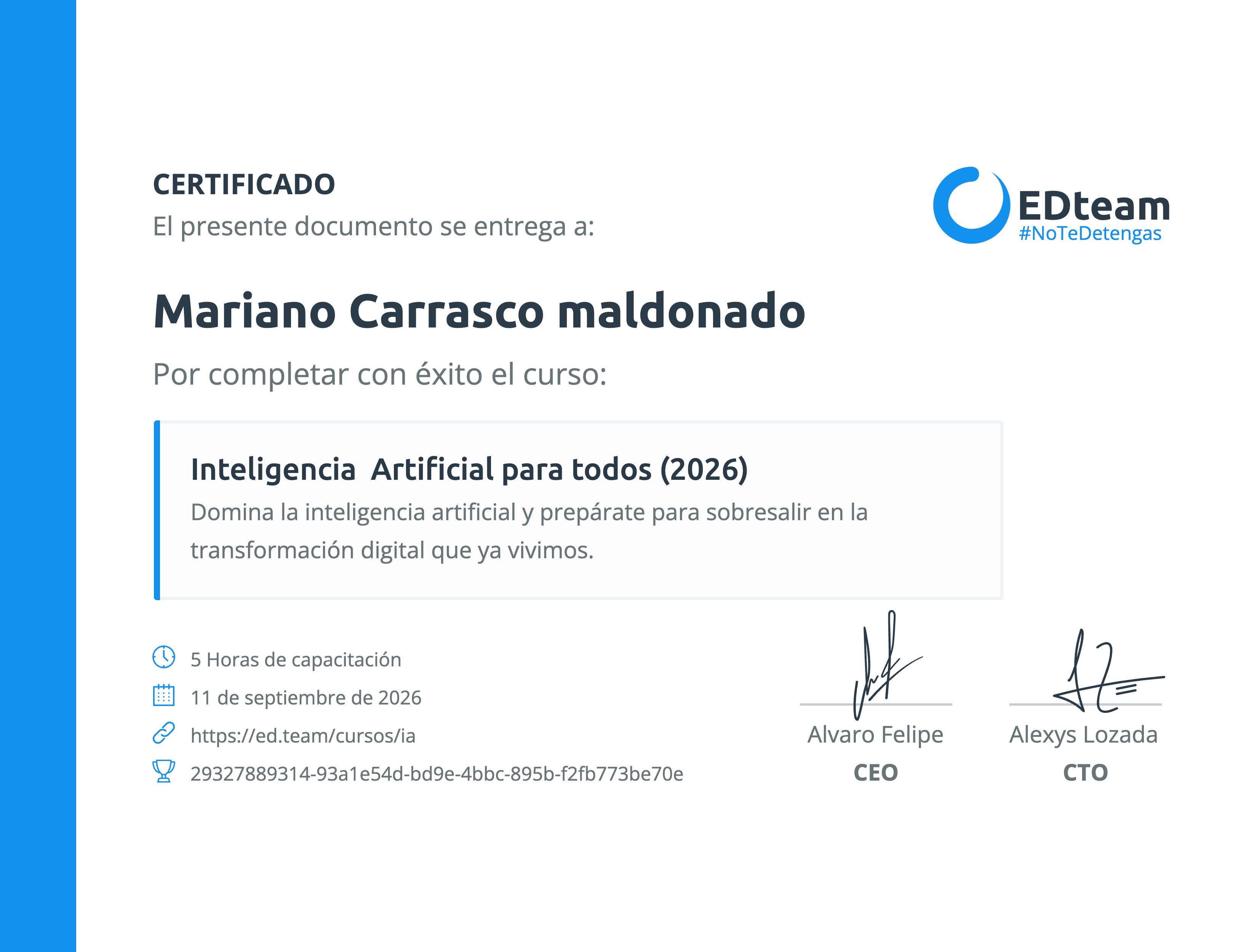 Certificado de curso