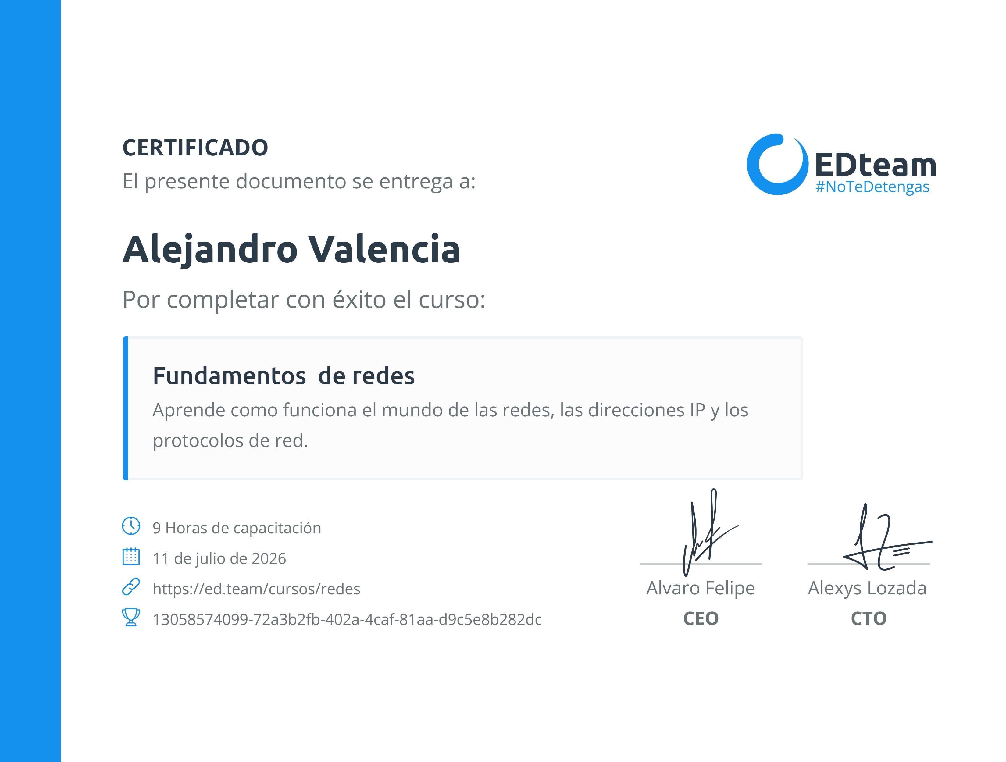 Certificado de curso