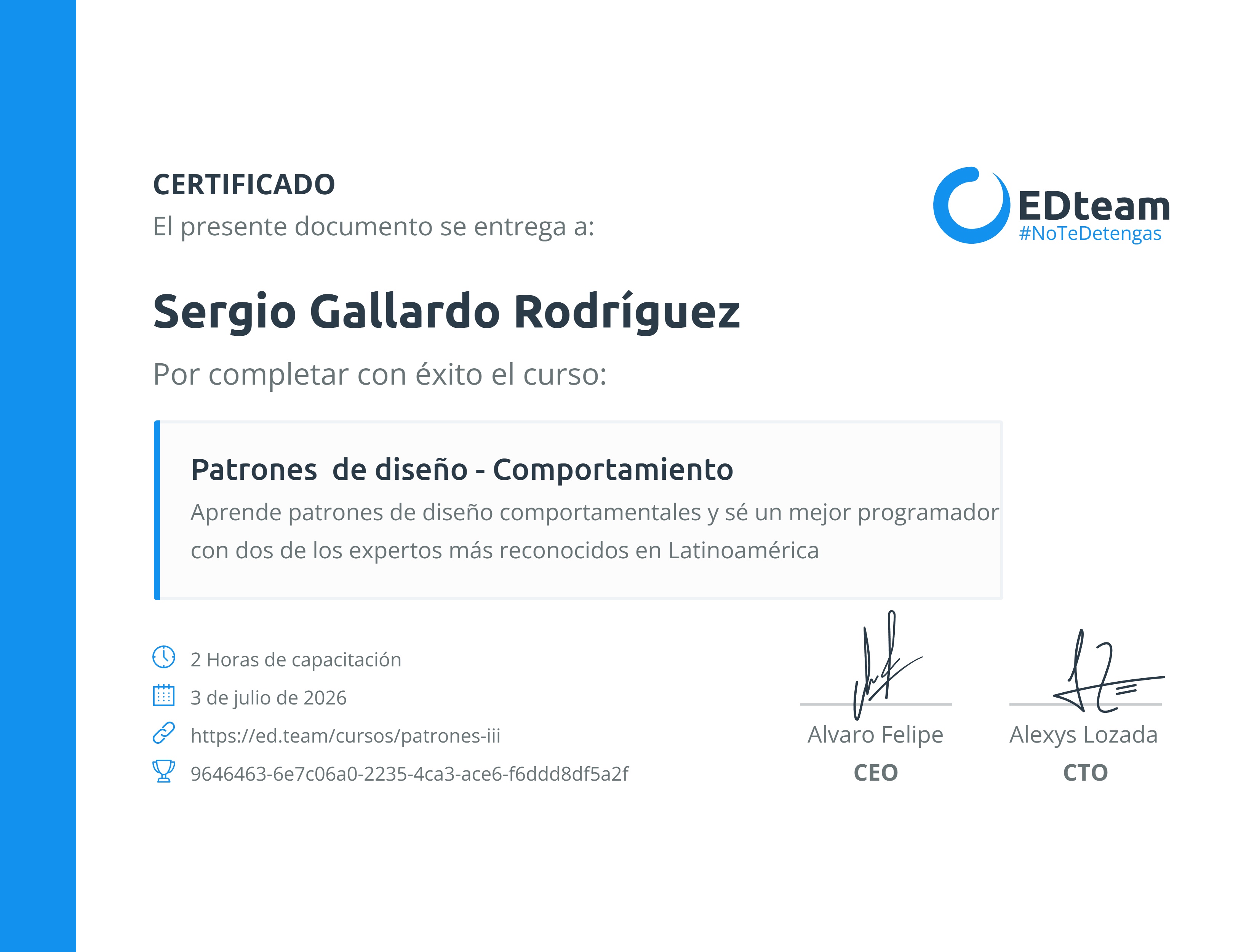 Certificado de curso