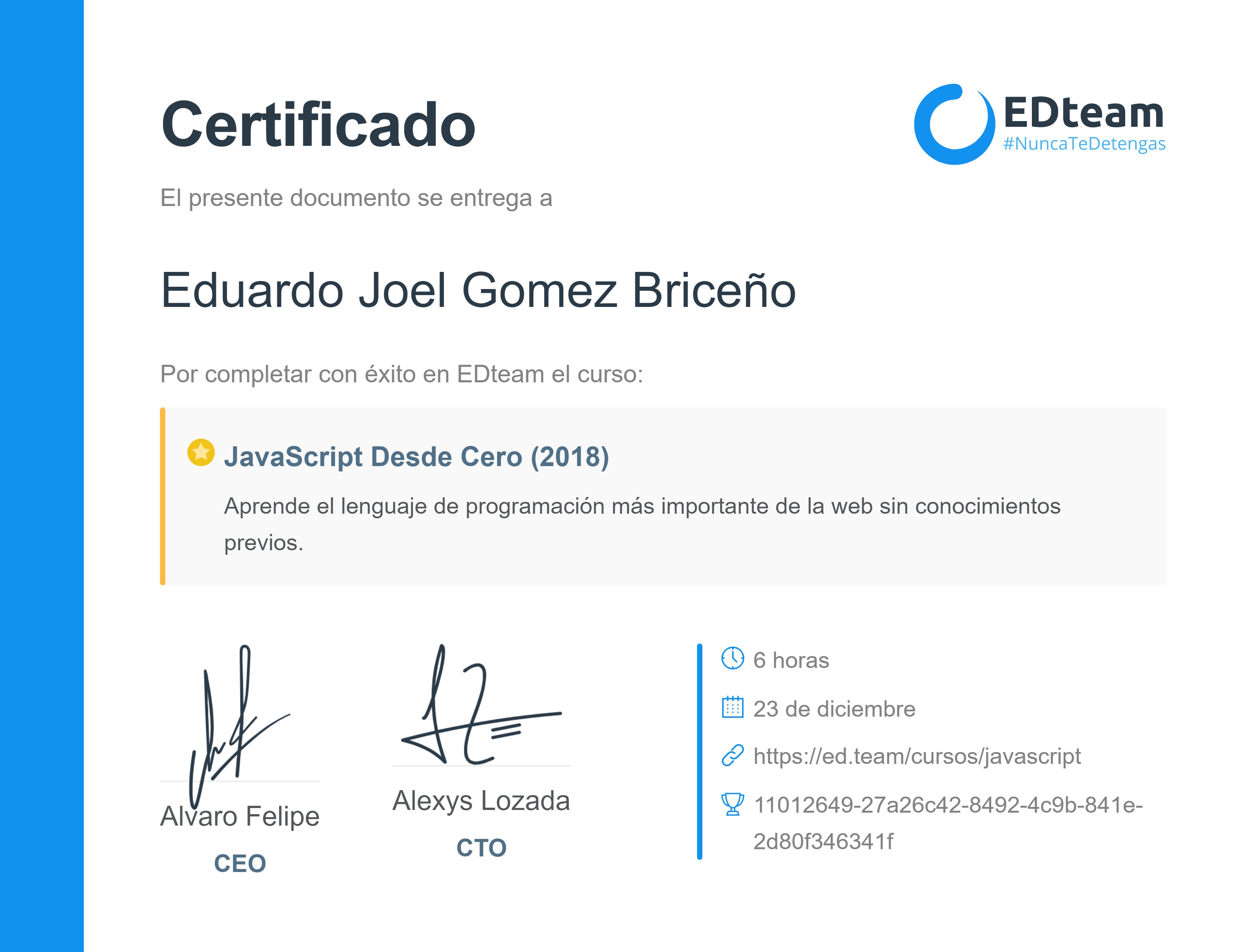 Certificado de curso