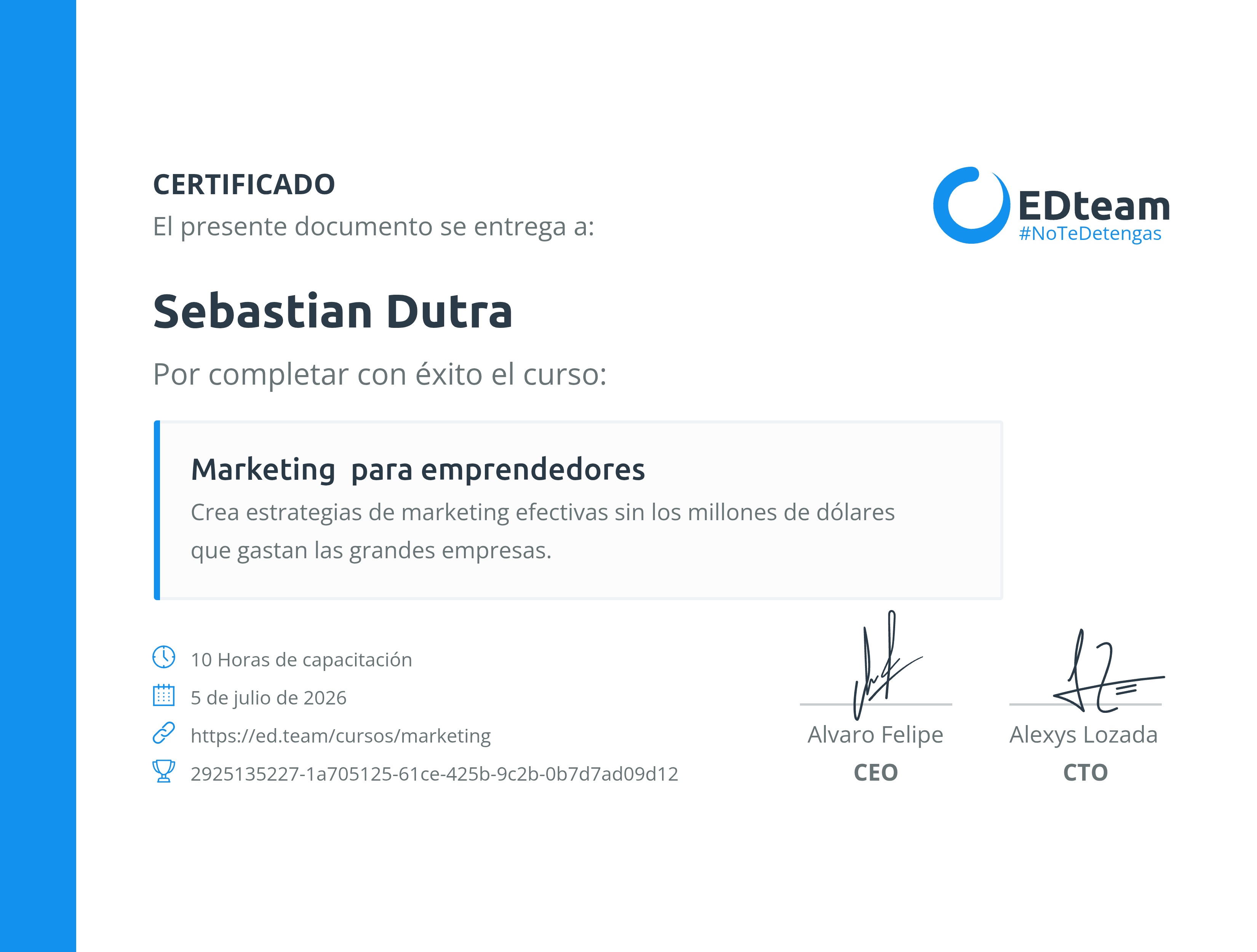 Certificado de curso