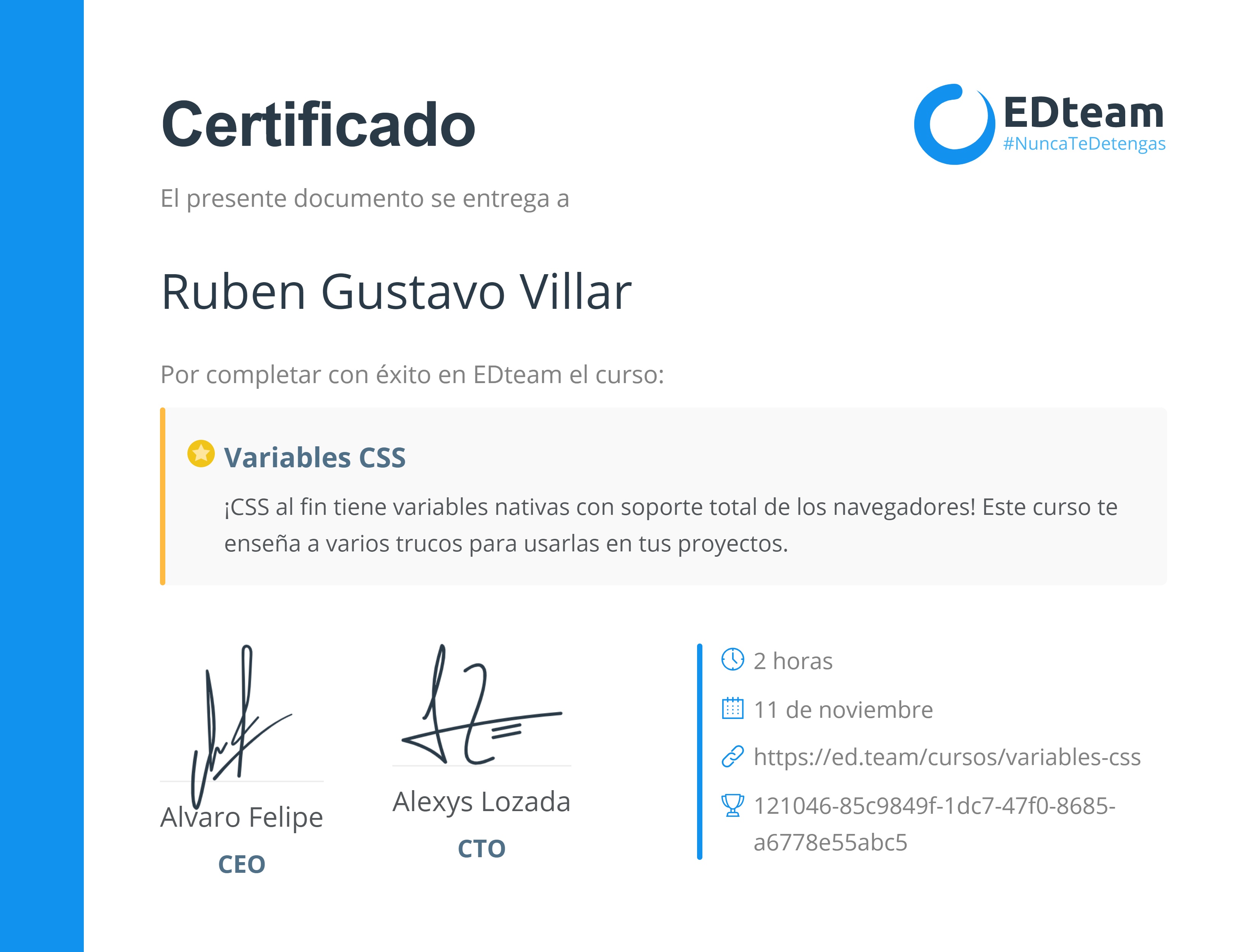 Certificado de curso