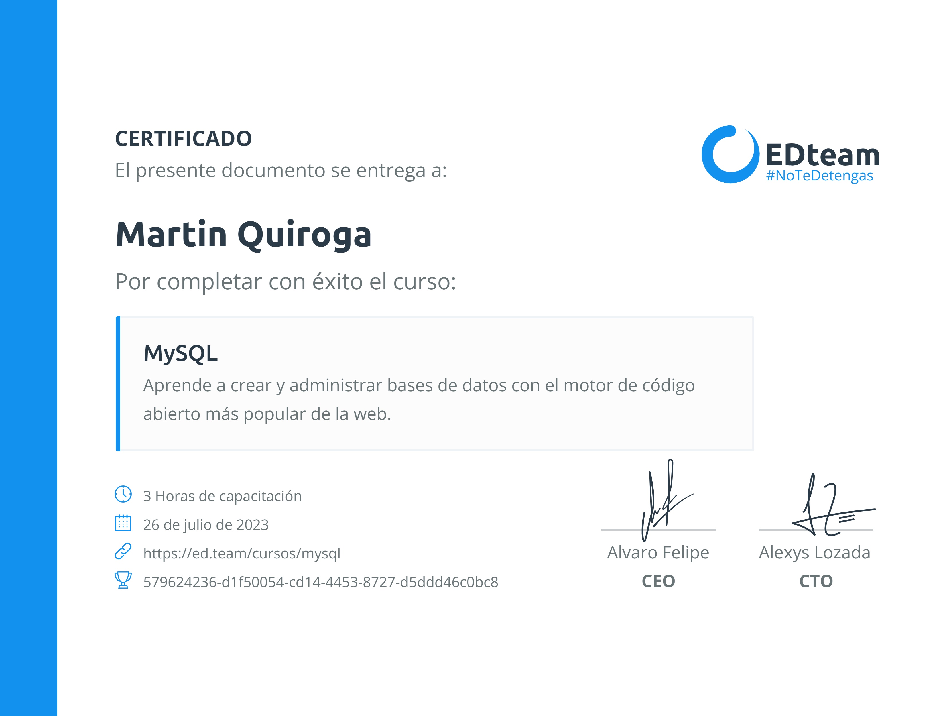 Certificado de curso