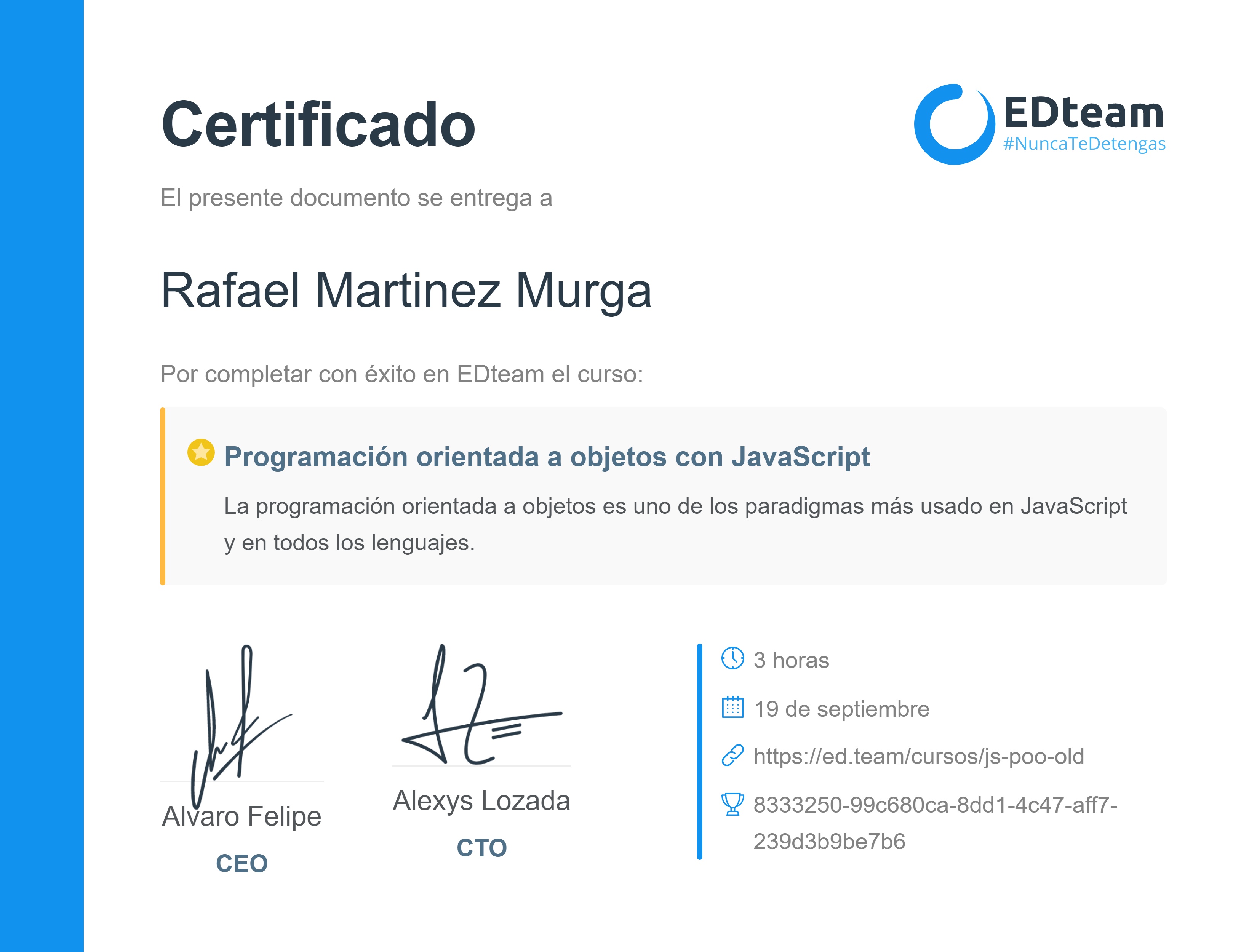 Certificado de curso
