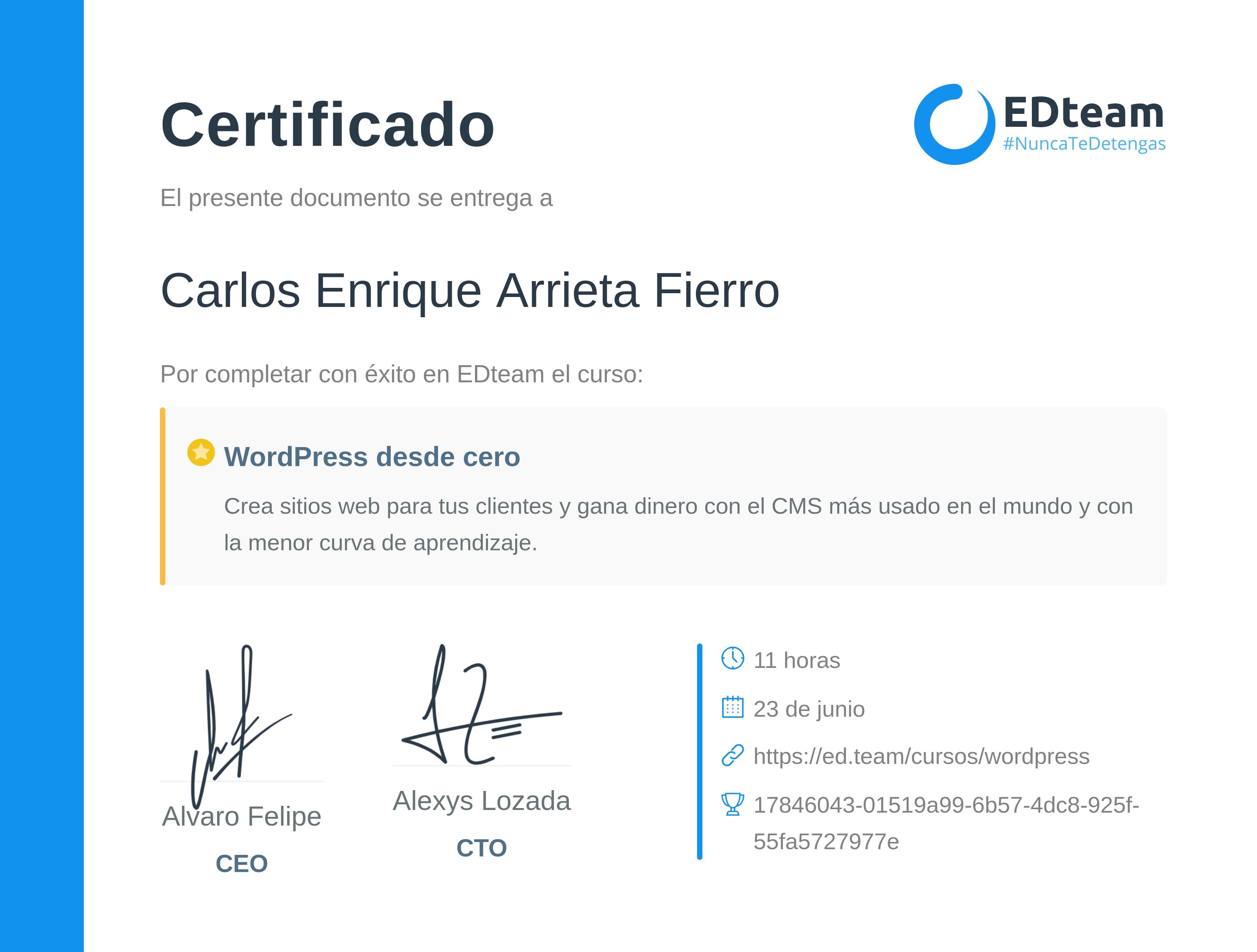 Certificado de curso