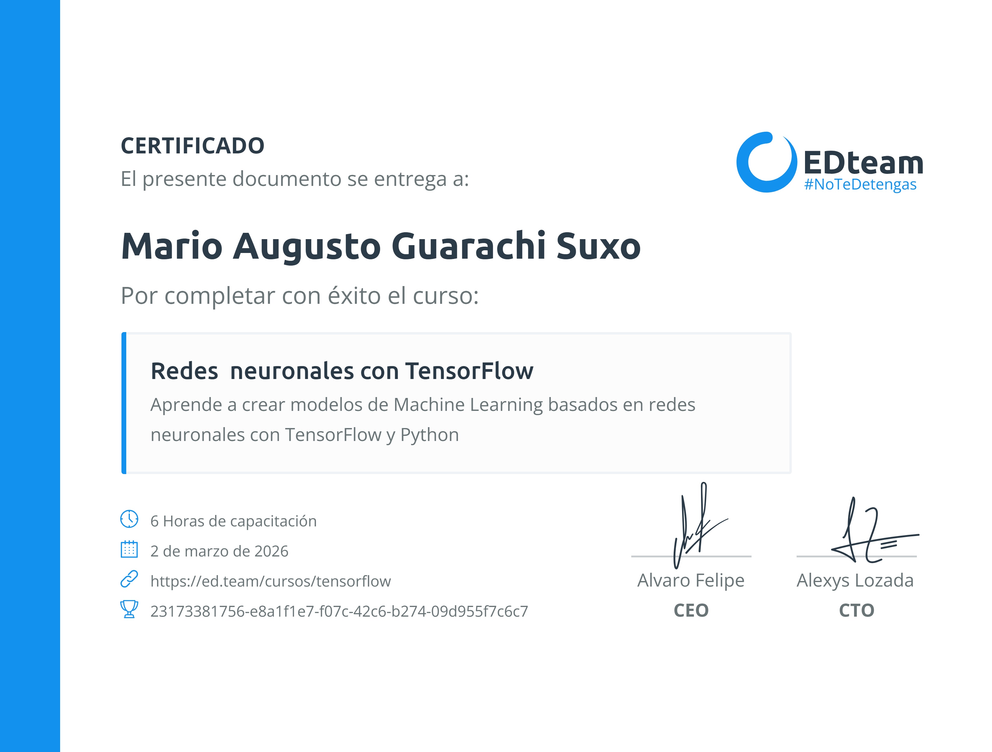 Certificado de curso