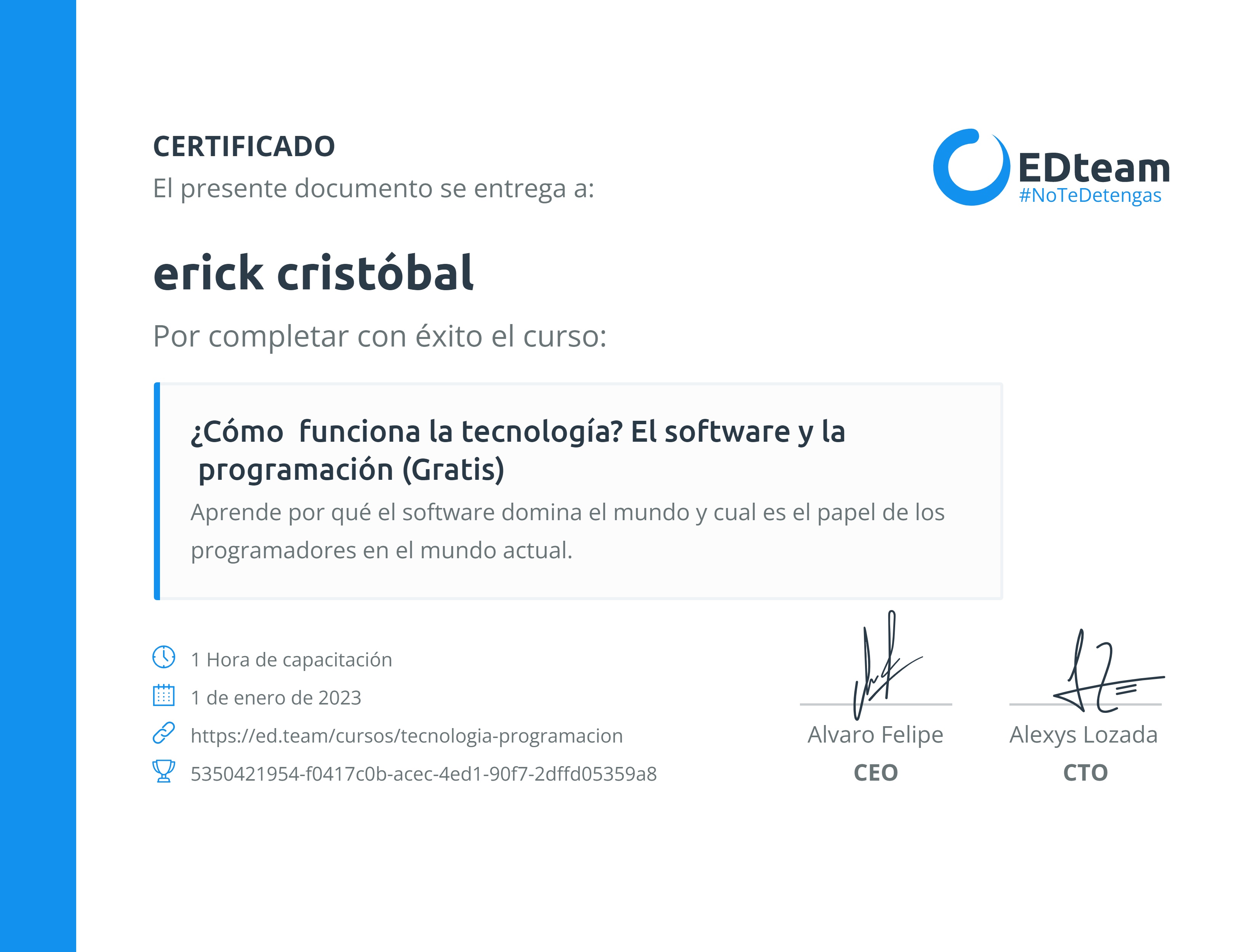 Certificado de curso