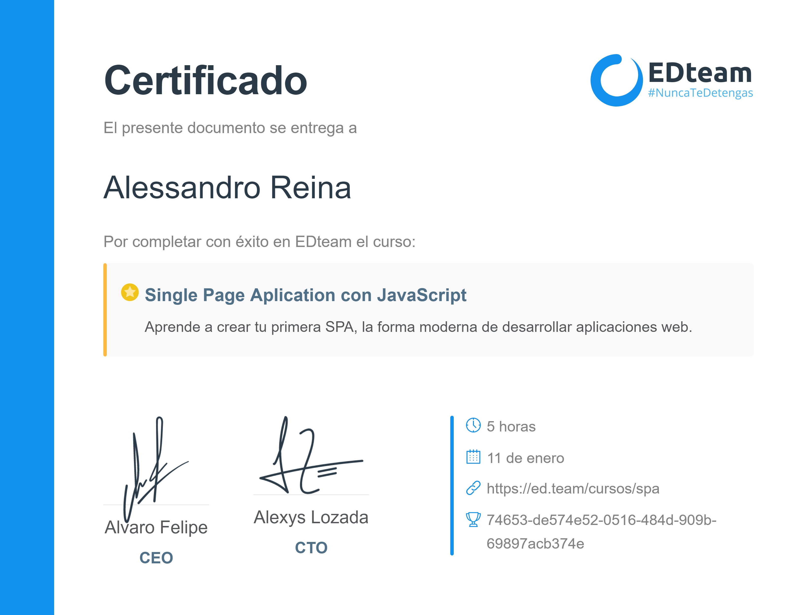 Certificado de curso