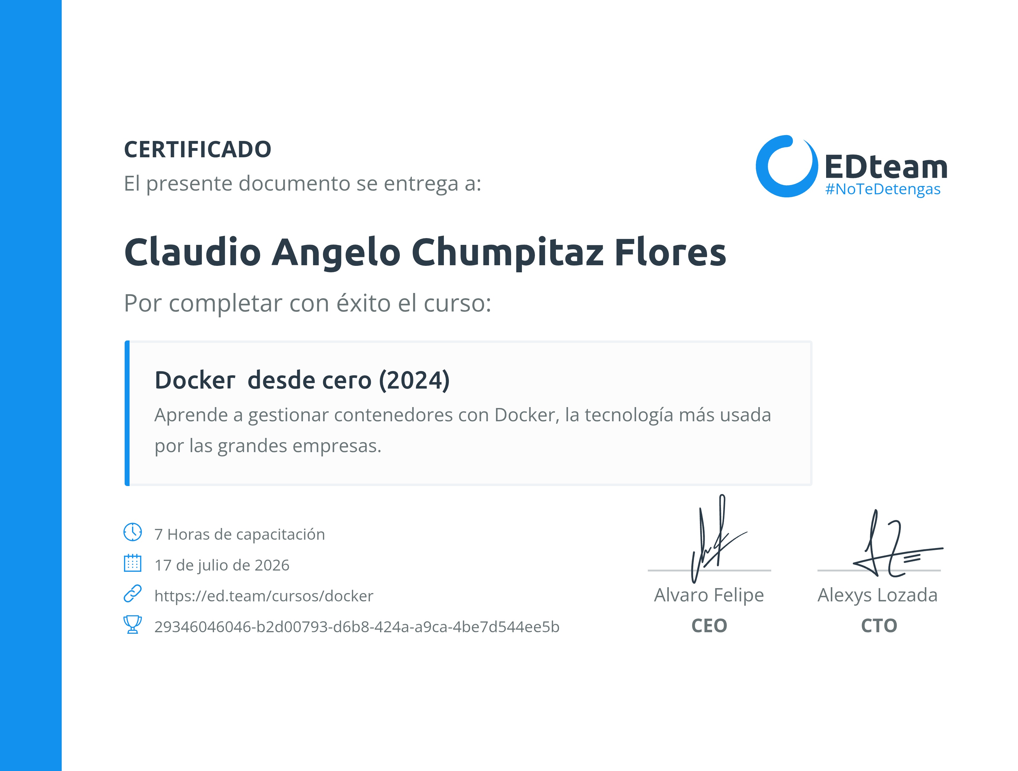 Certificado de curso