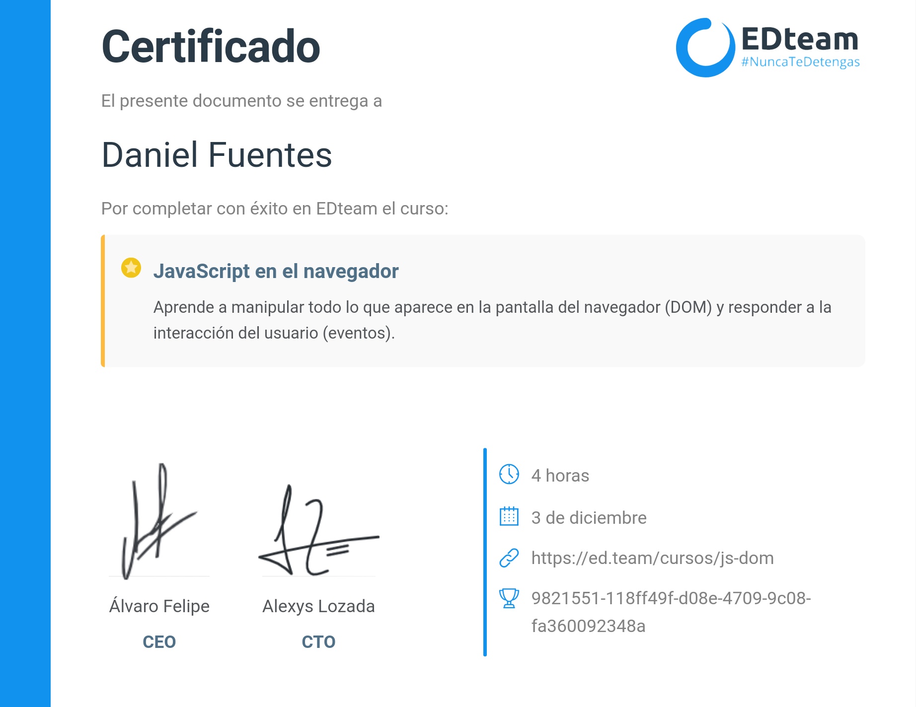 Certificado de curso