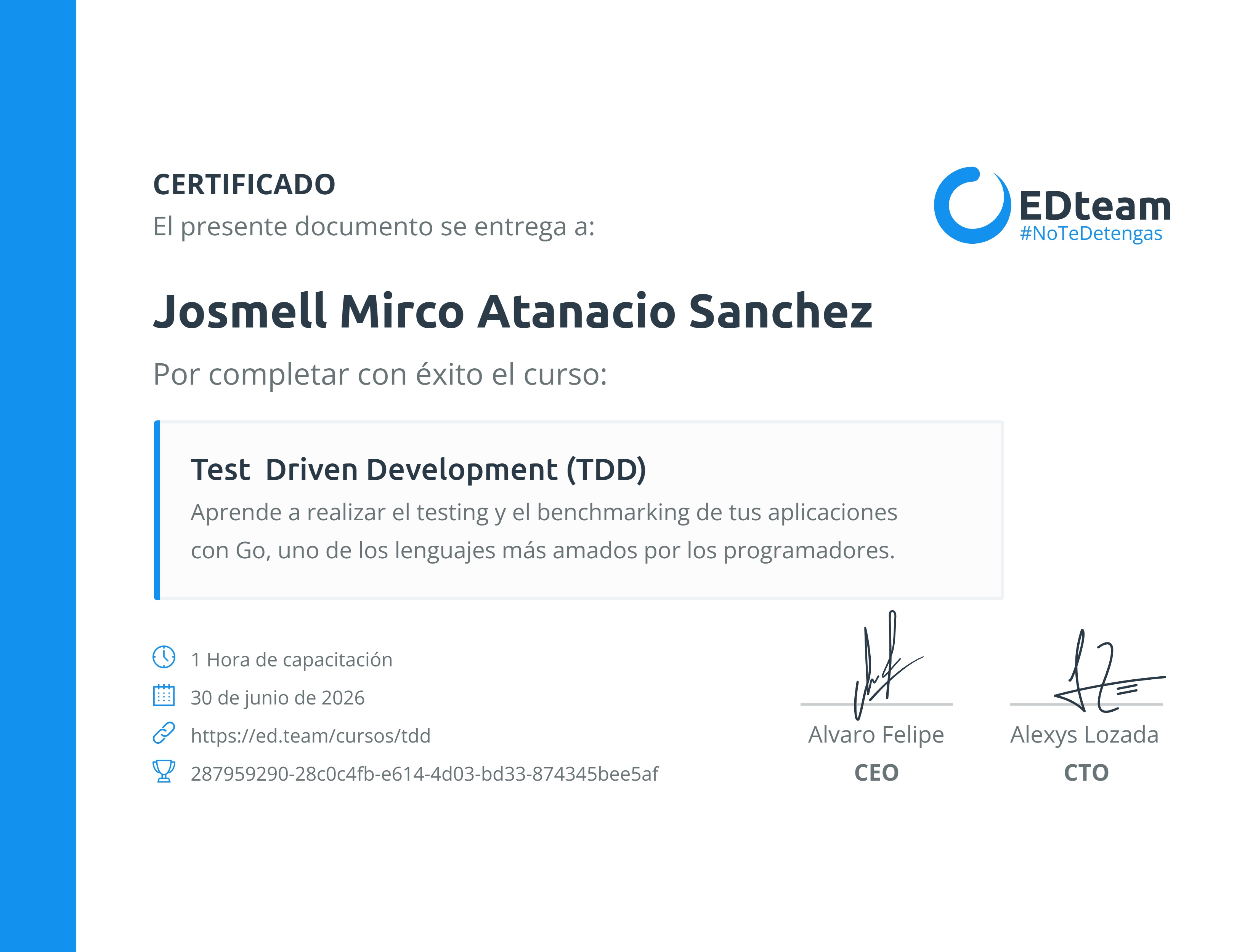 Certificado de curso