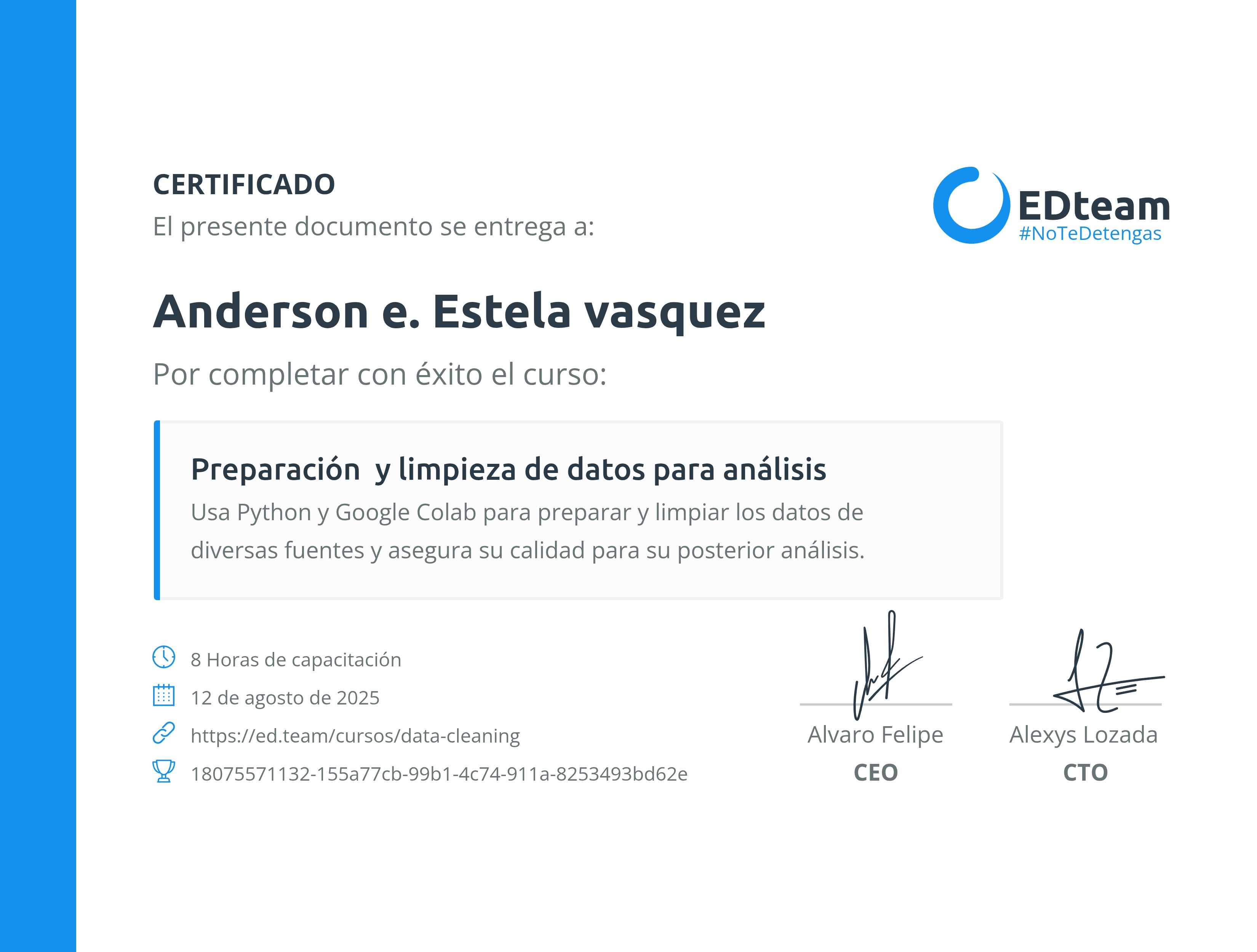 Certificado de curso