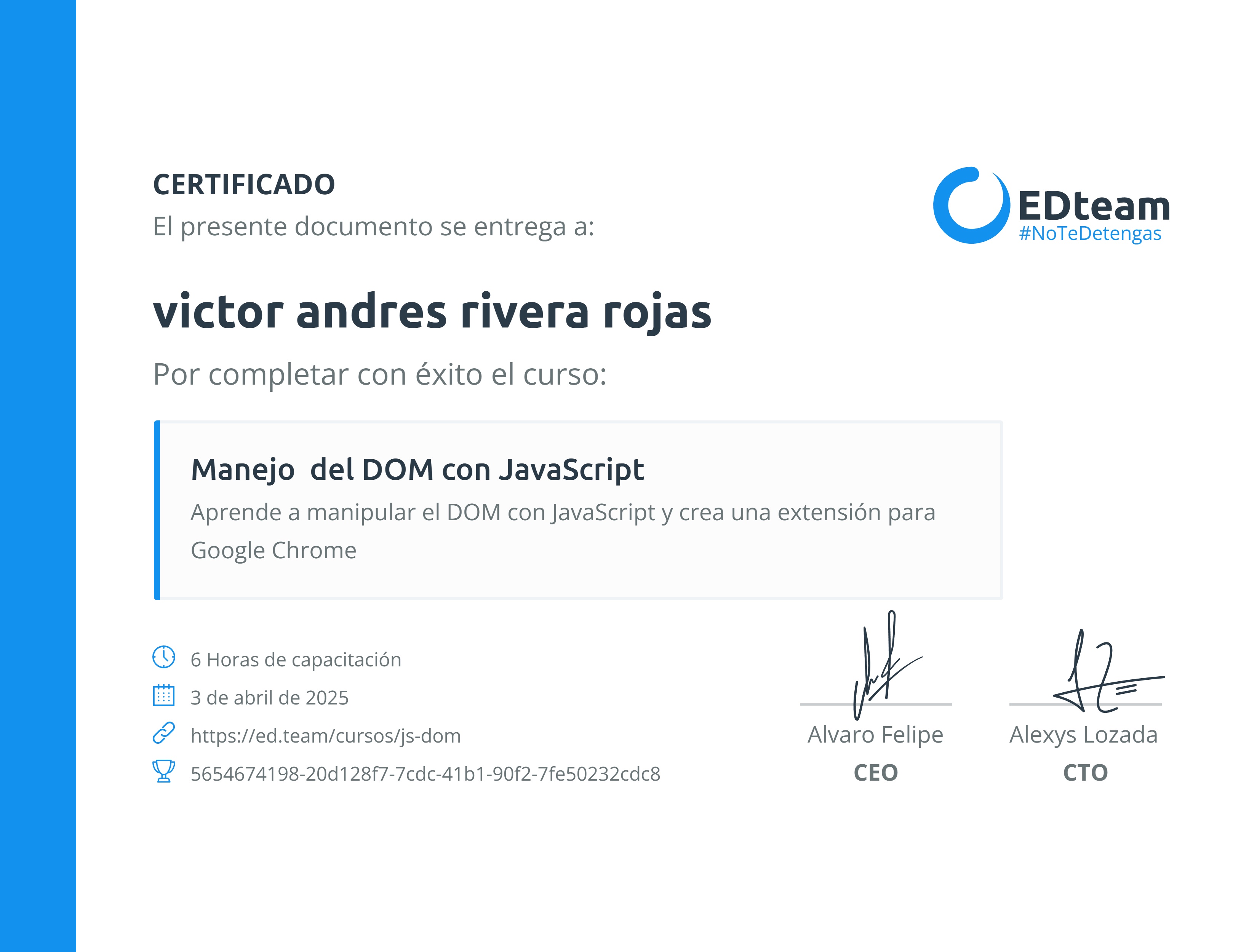 Certificado de curso