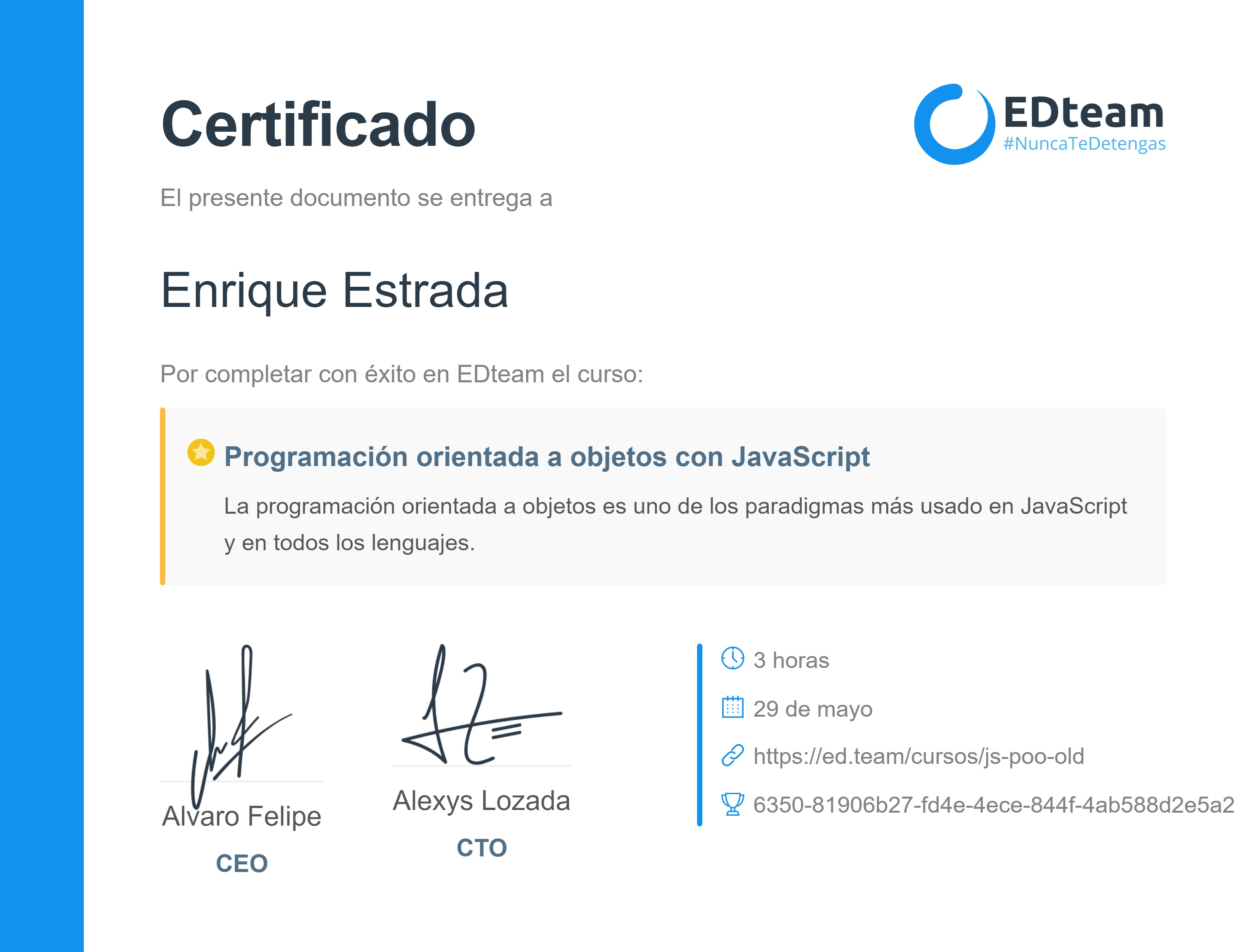 Certificado de curso